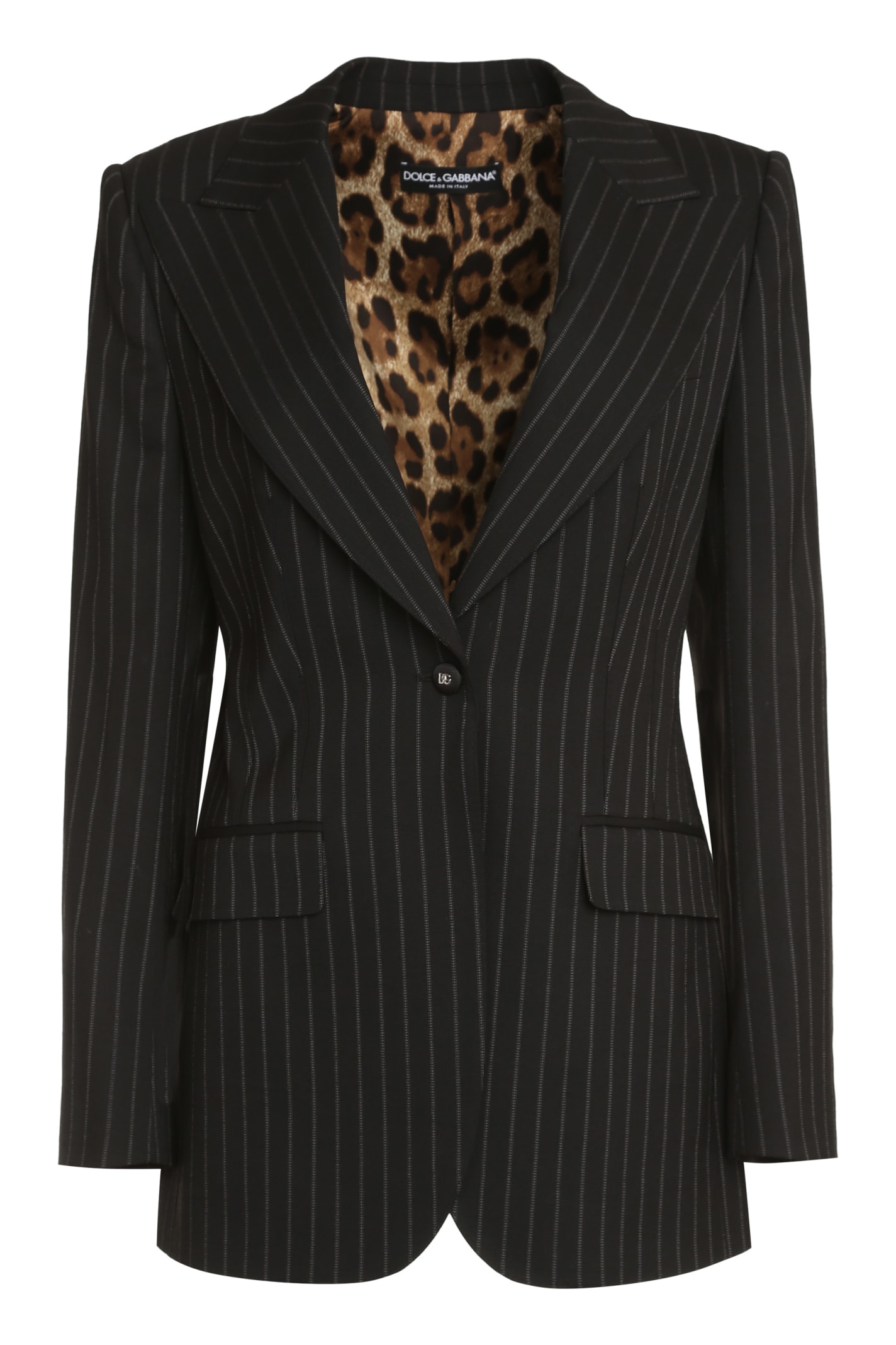 Dolce & Gabbana Dolce Gabbana Single-breasted Pinstriped Jacket In Black