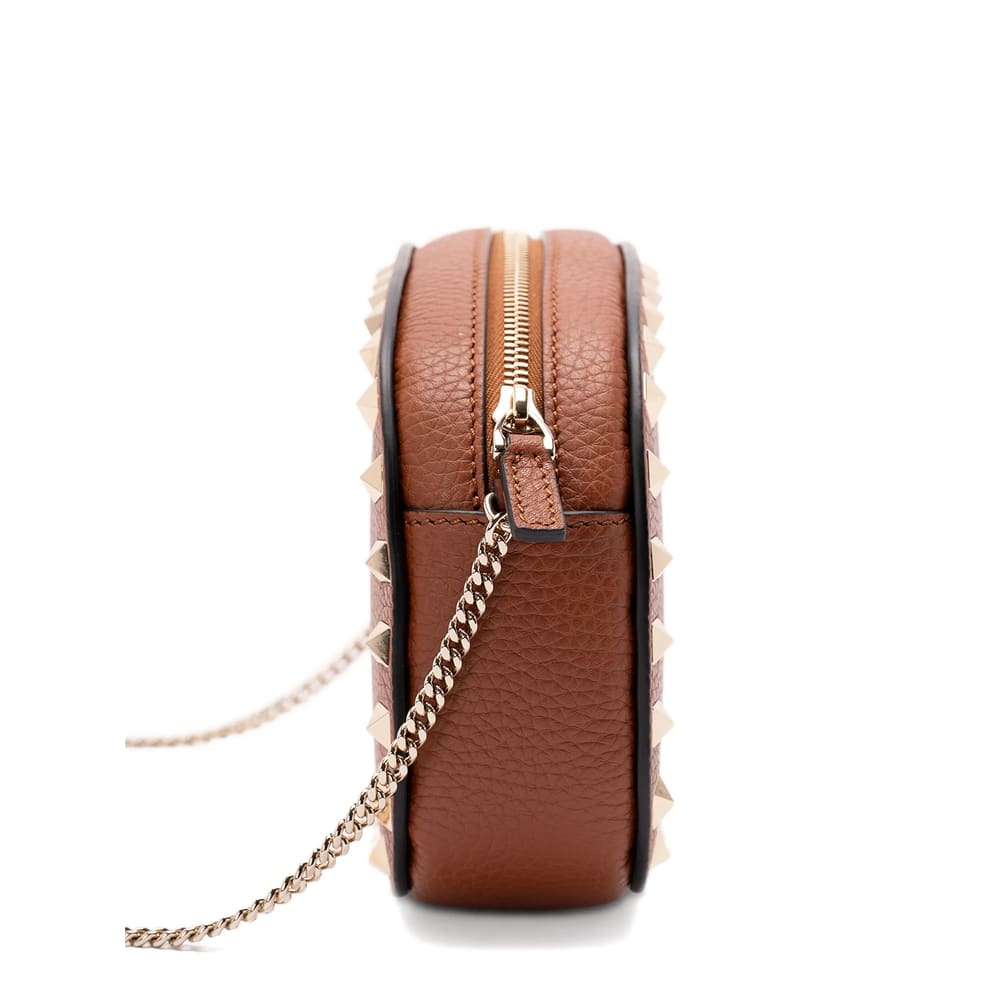 Valentino Garavani Rockstud Mini Shoulder Bag In Brown