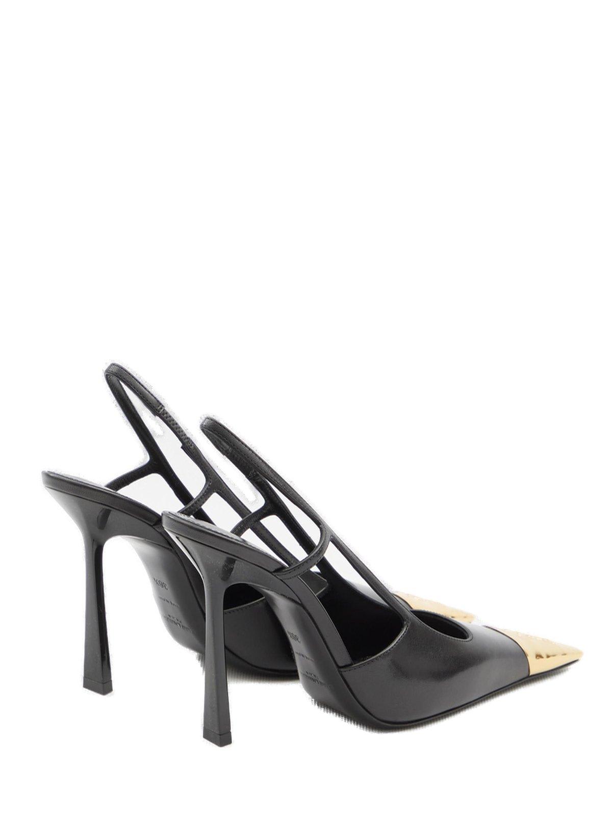 Shop Saint Laurent Jeanne Slingback Pumps In Nero