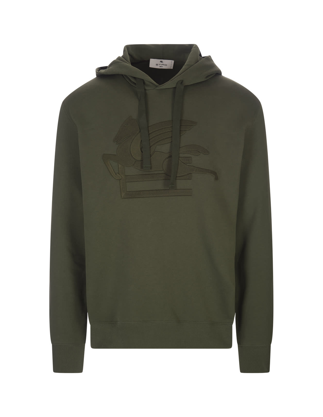 Shop Etro Green Hoodie With Logo