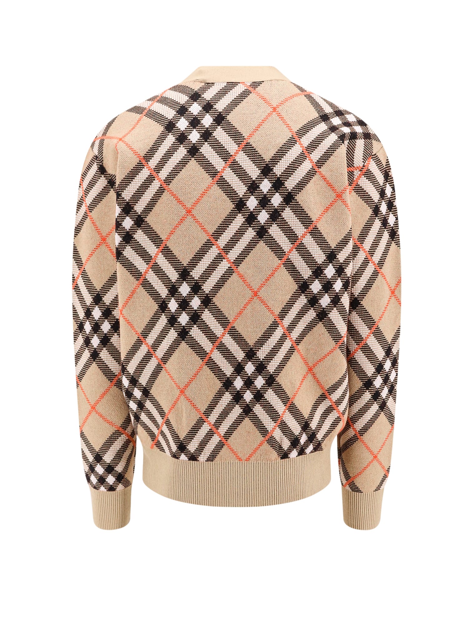 Shop Burberry Cardigan In Sand Ip Check