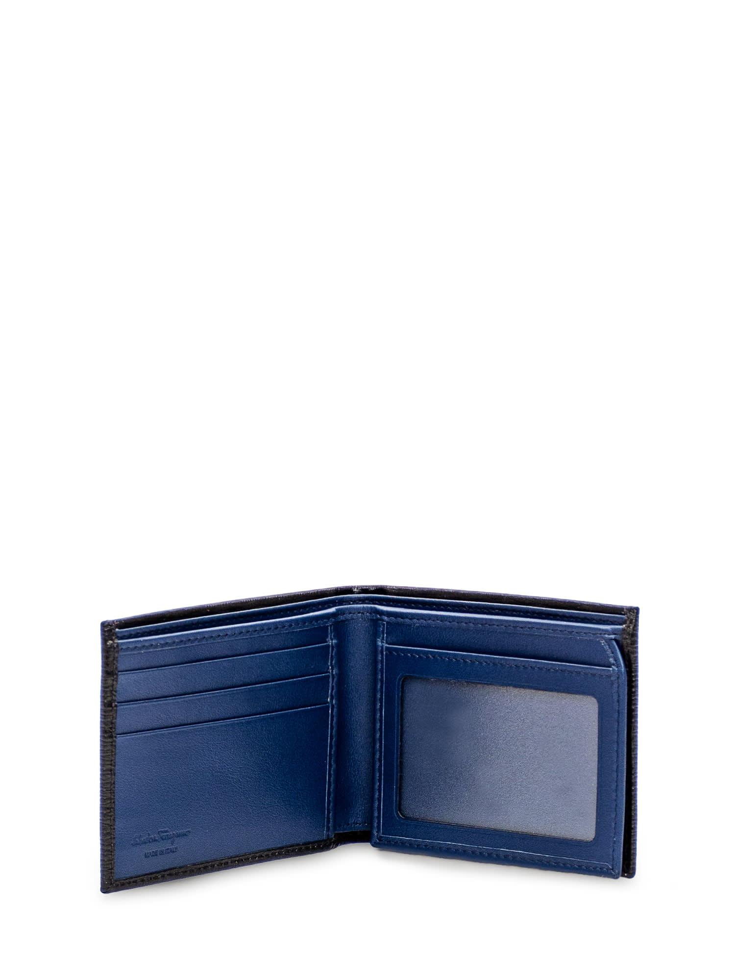 Shop Ferragamo Gancini Wallet In Bero/fjord Blue