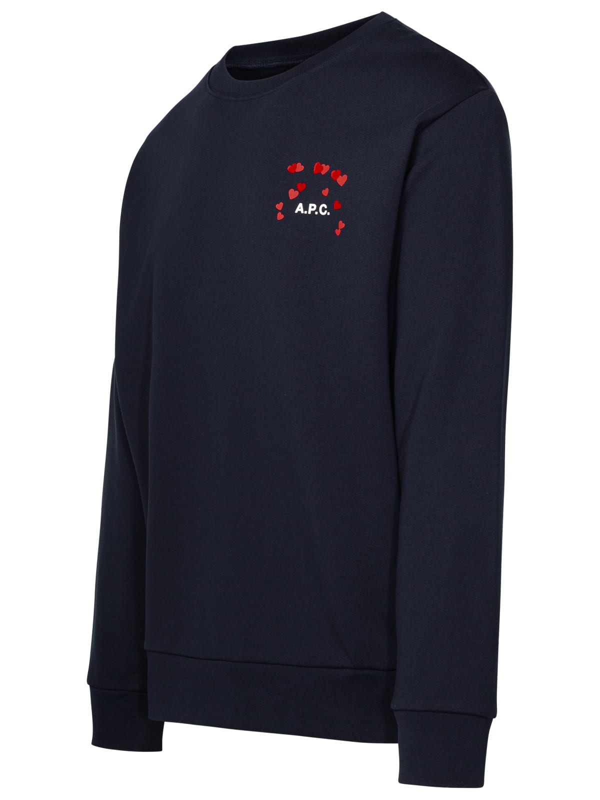 Shop Apc Blue Cotton Sweatshirt In Navy