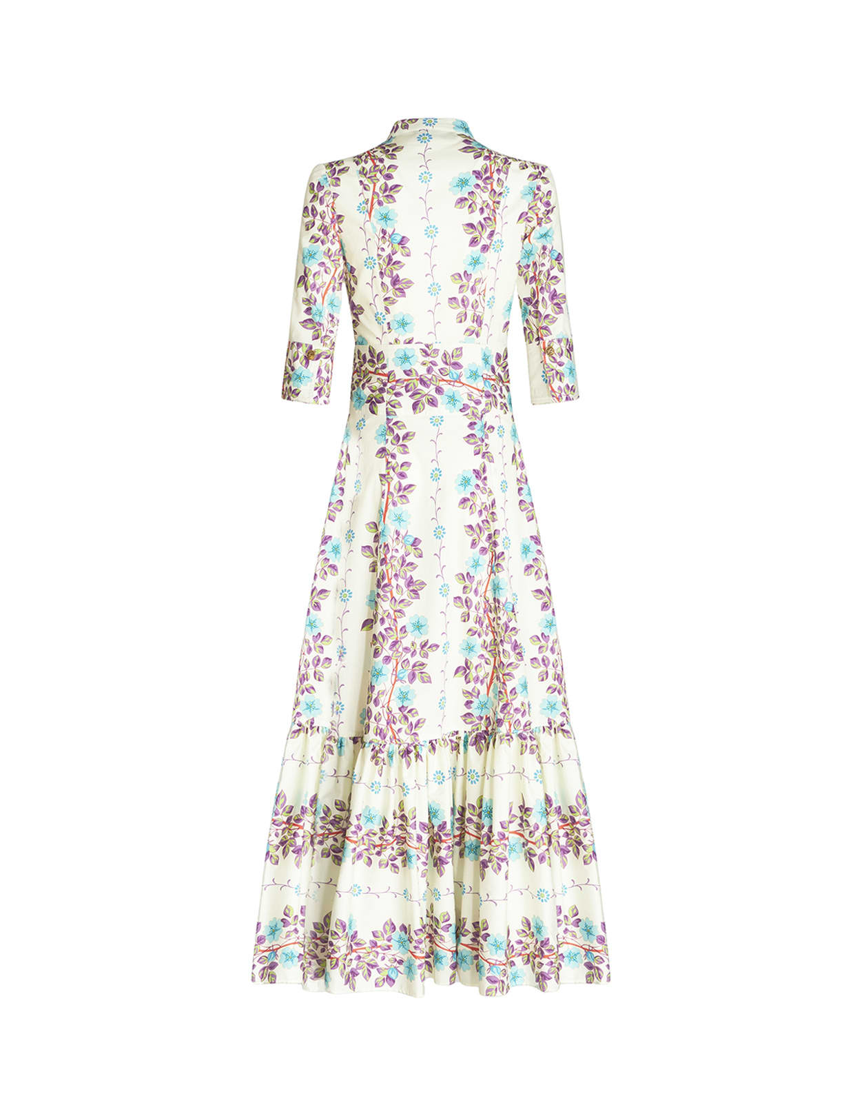Shop Etro White Long Dress With Floral Print