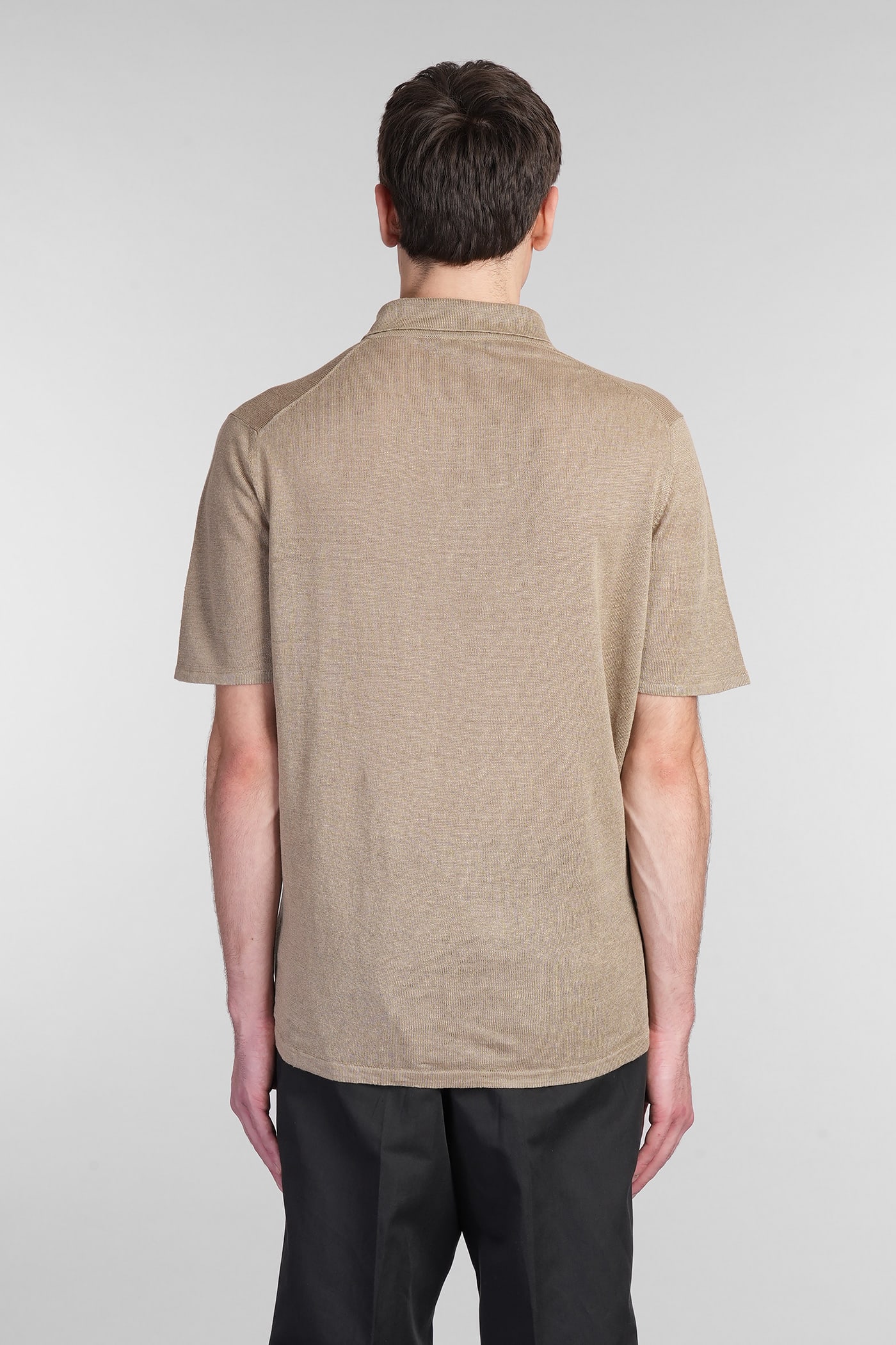 Roberto Collina Polo In Beige Linen In Beige