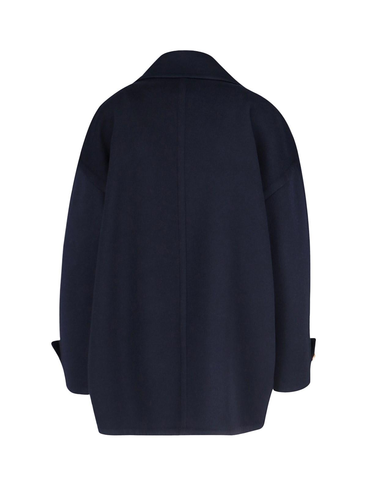 Shop Loewe Double-breasted Mini Coat In Blue