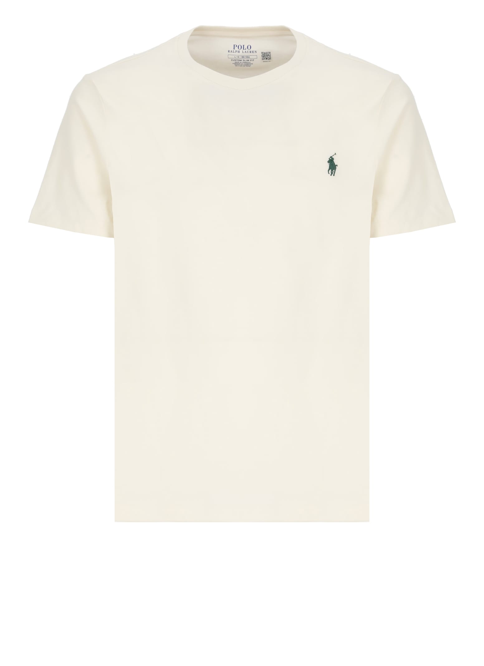Polo Ralph Lauren Light Beige Cotton T-shirt With Logo