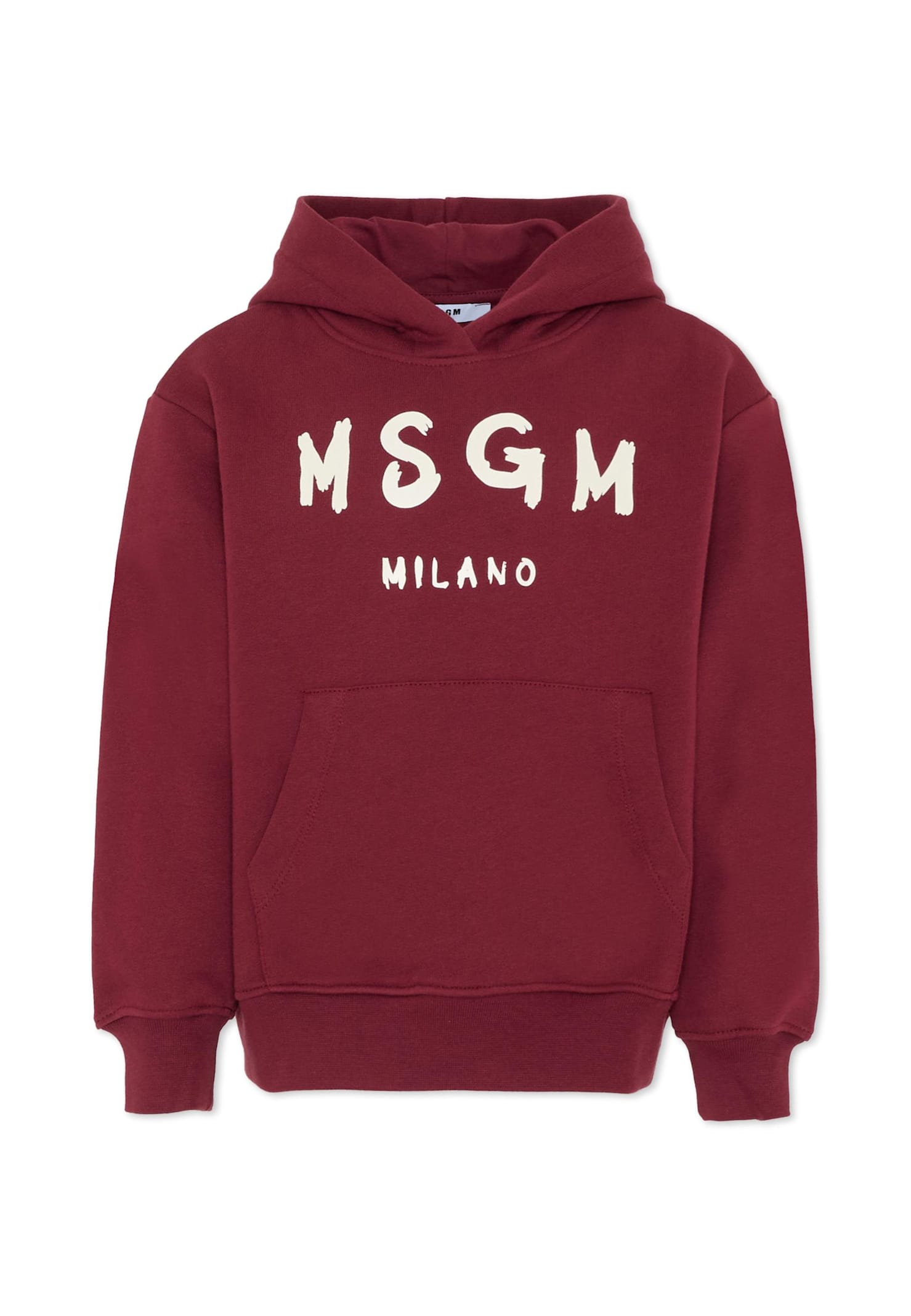 Msgm Burgundy Sweatshirt For Kids With Logo In Burgundy