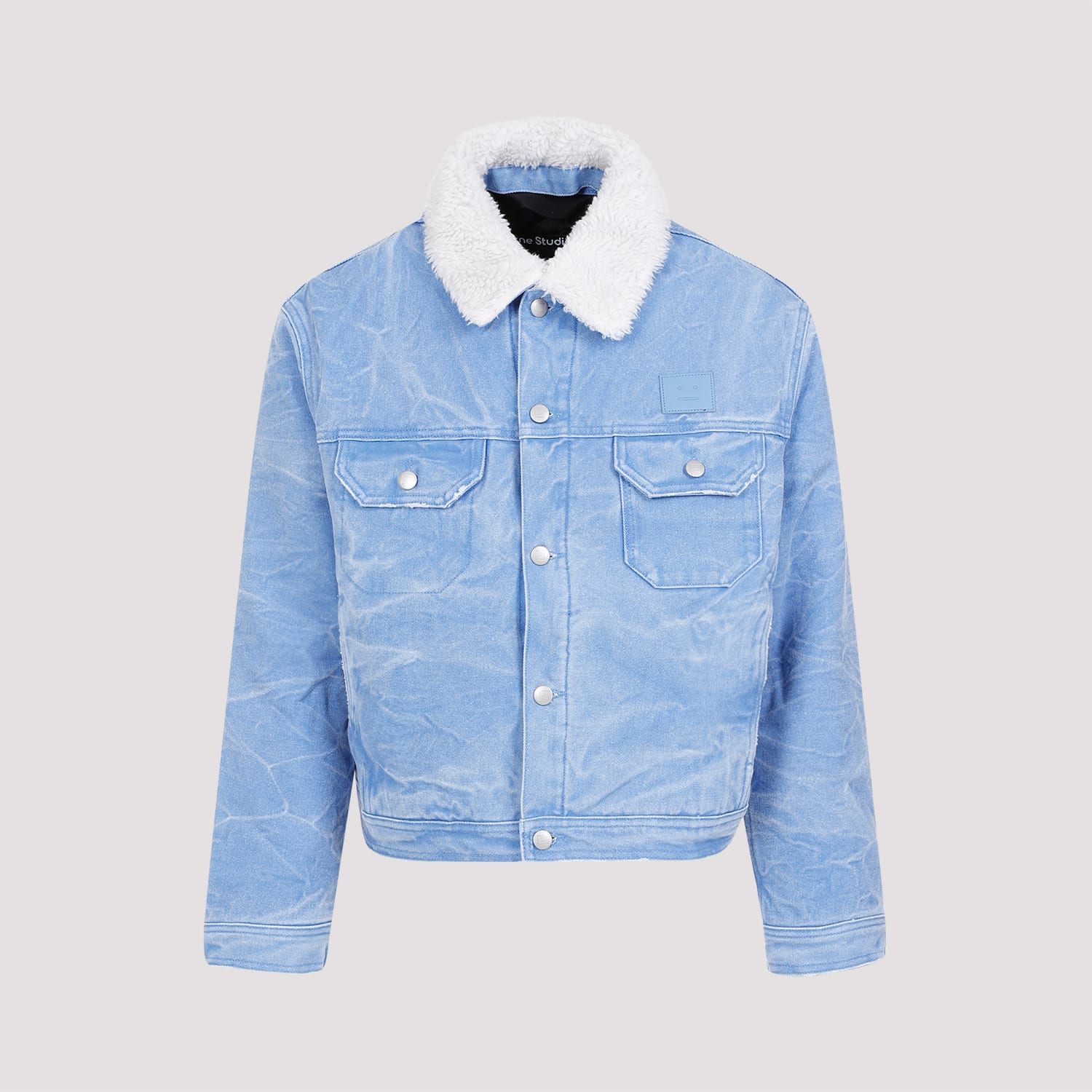 Shop Acne Studios Cotton Jacket In Aqo Powder Blue