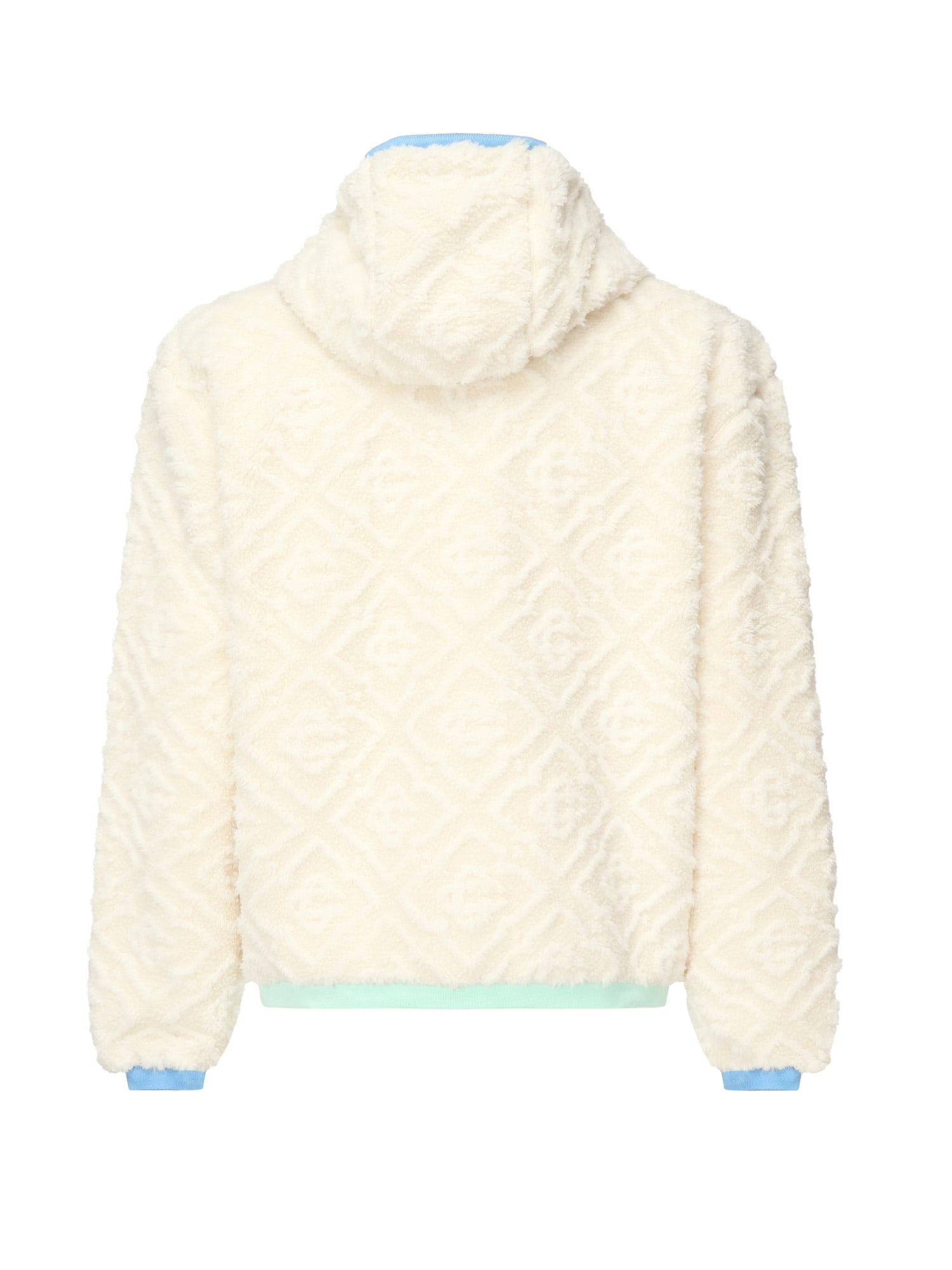 Casablanca Men Beige Jacket With All-over Monogram And Fixed Hood In Fabric Man In Neutral