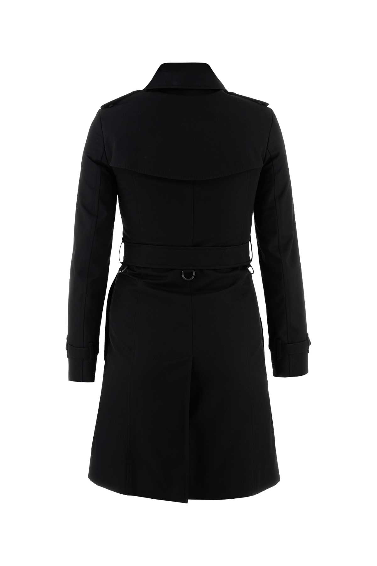 Shop Burberry Black Cotton Trench Coat