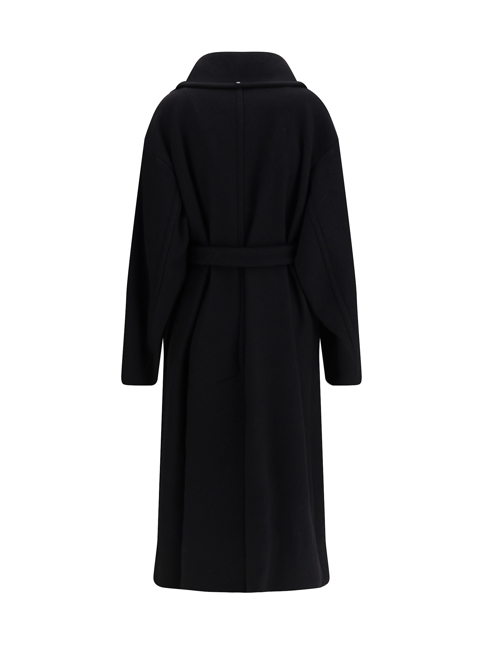 Sportmax Zebra Coat Double-faced Pure Wool In Black