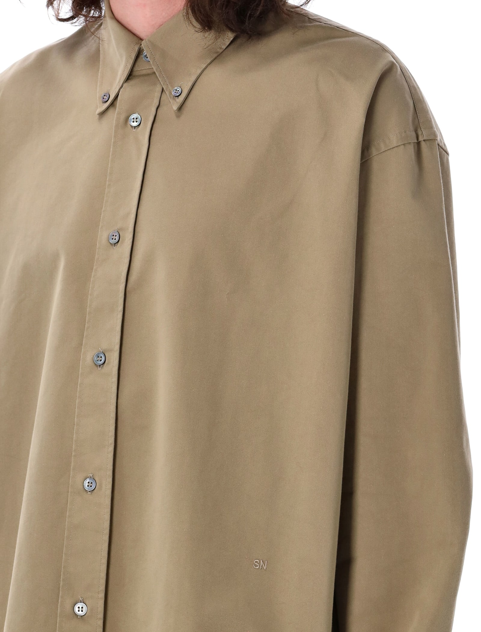 Studio Nicholson Ruskin Technical Twill Shirt In Green