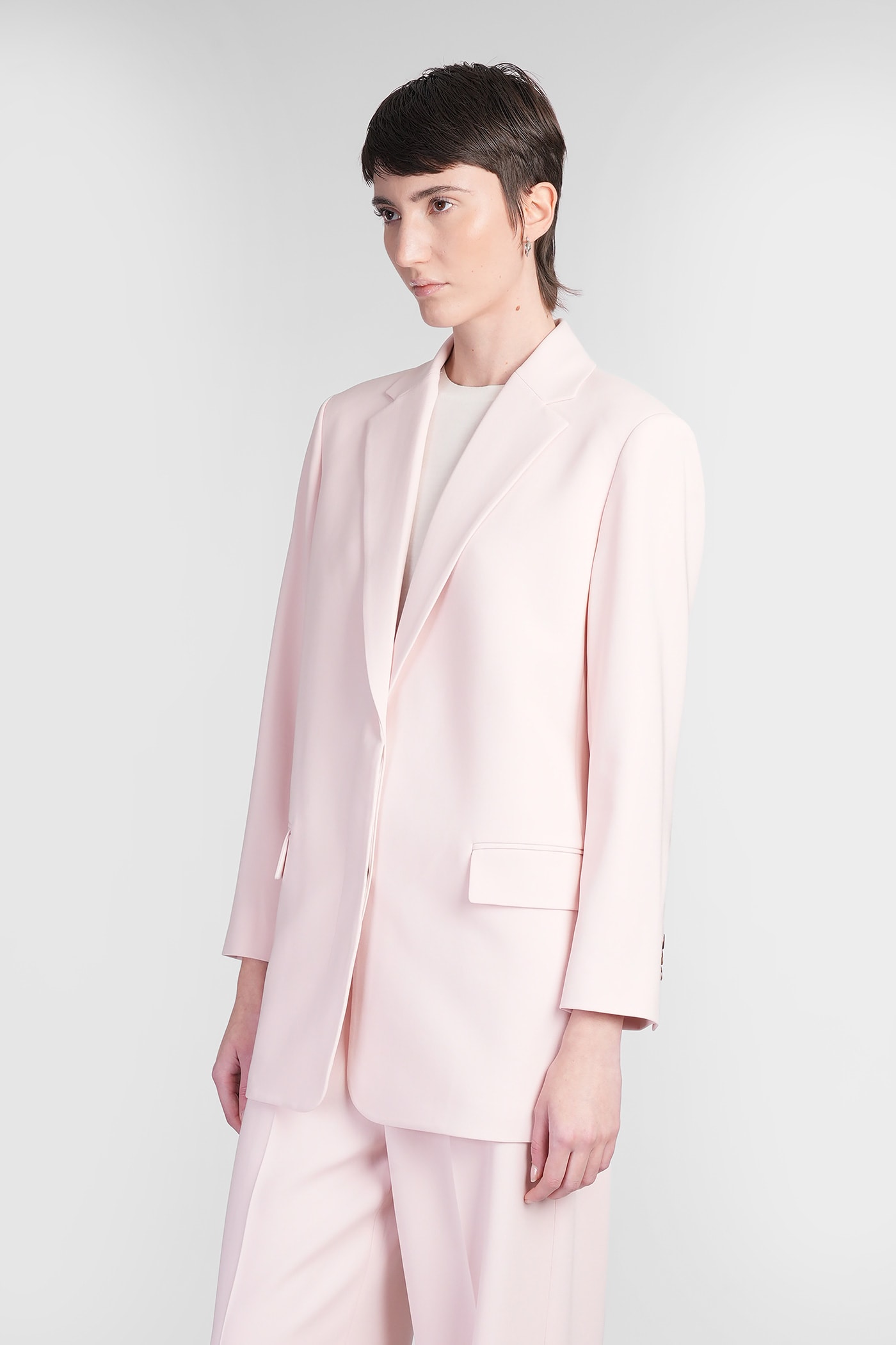 Theory Tailored Blazer With Notched Lapels In Rose-pink