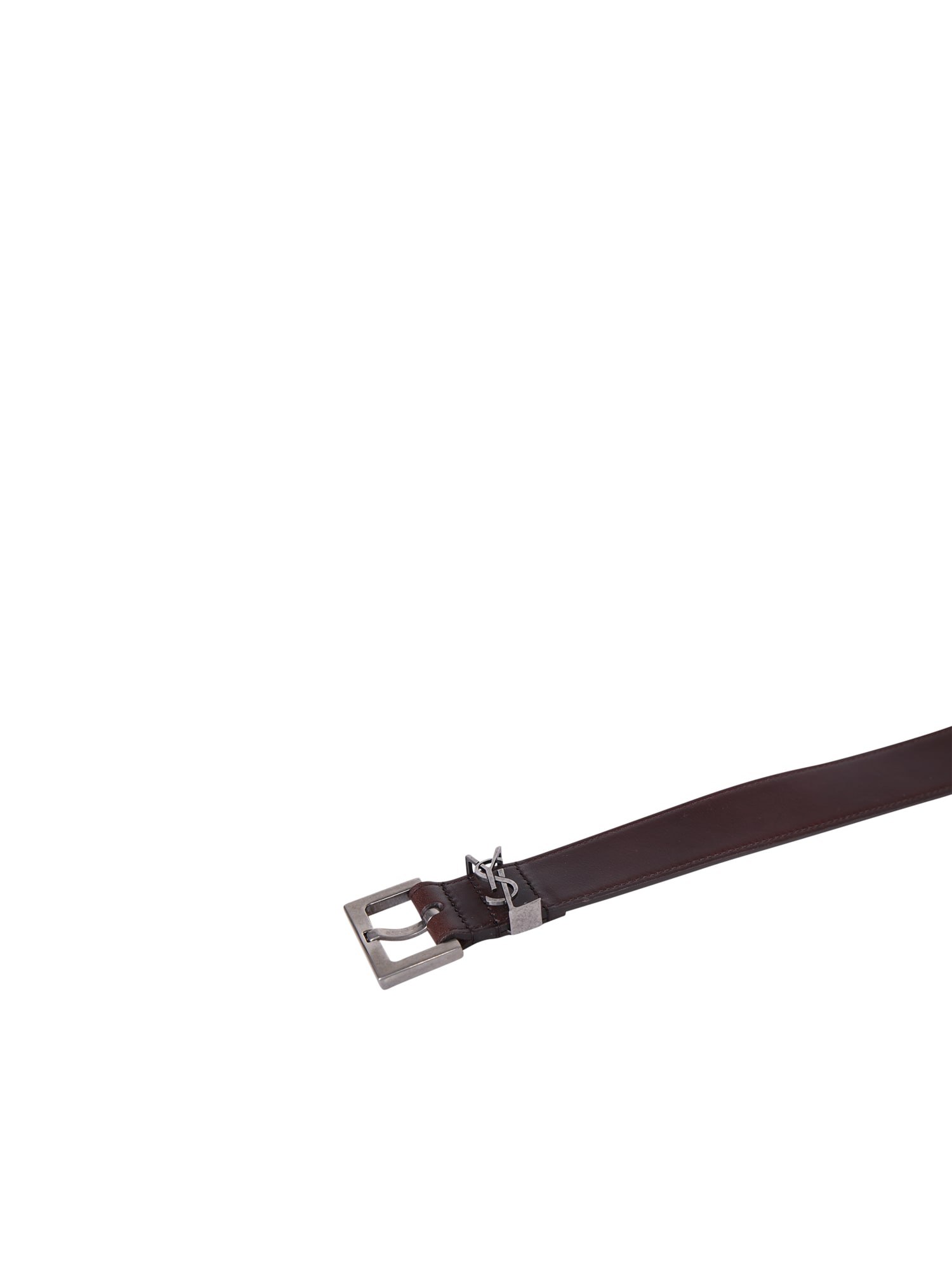 Shop Saint Laurent Logo Brown Belt