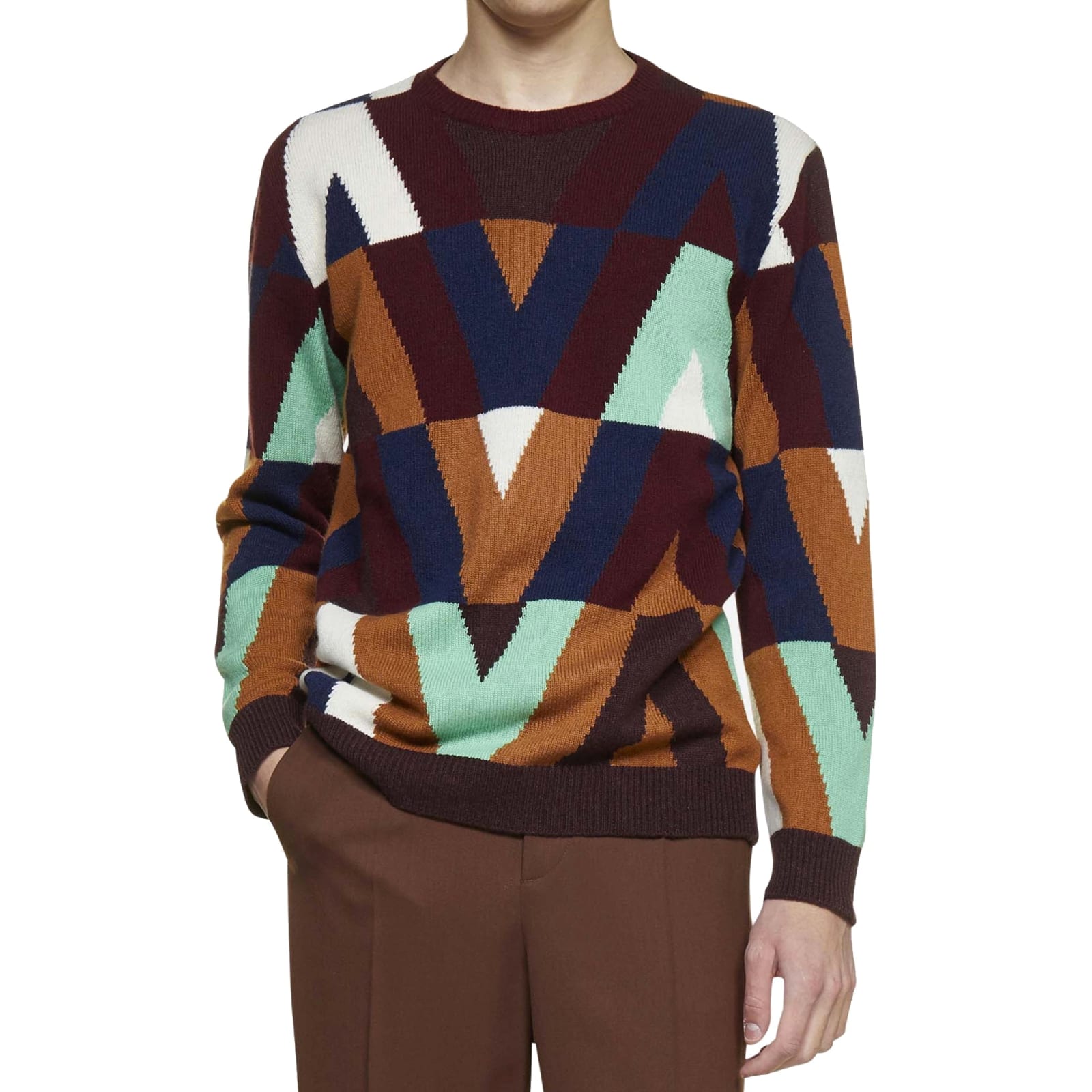 Shop Valentino Wool And Cashmere Sweater In Brown