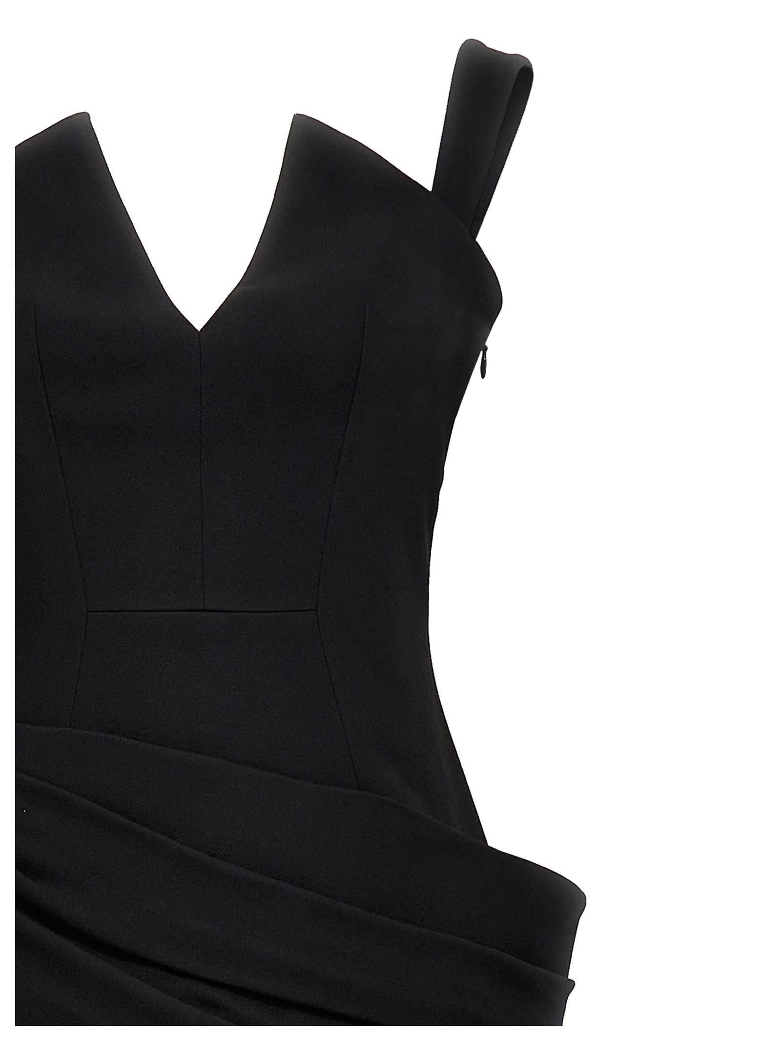 Shop Givenchy Draped Dress In Black