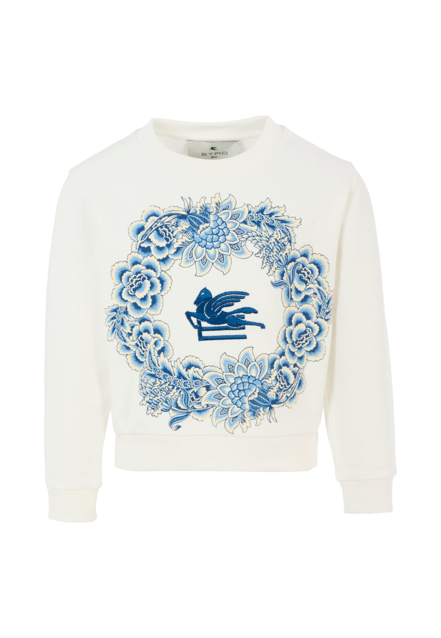 Etro Floral Print Sweatshirt In White