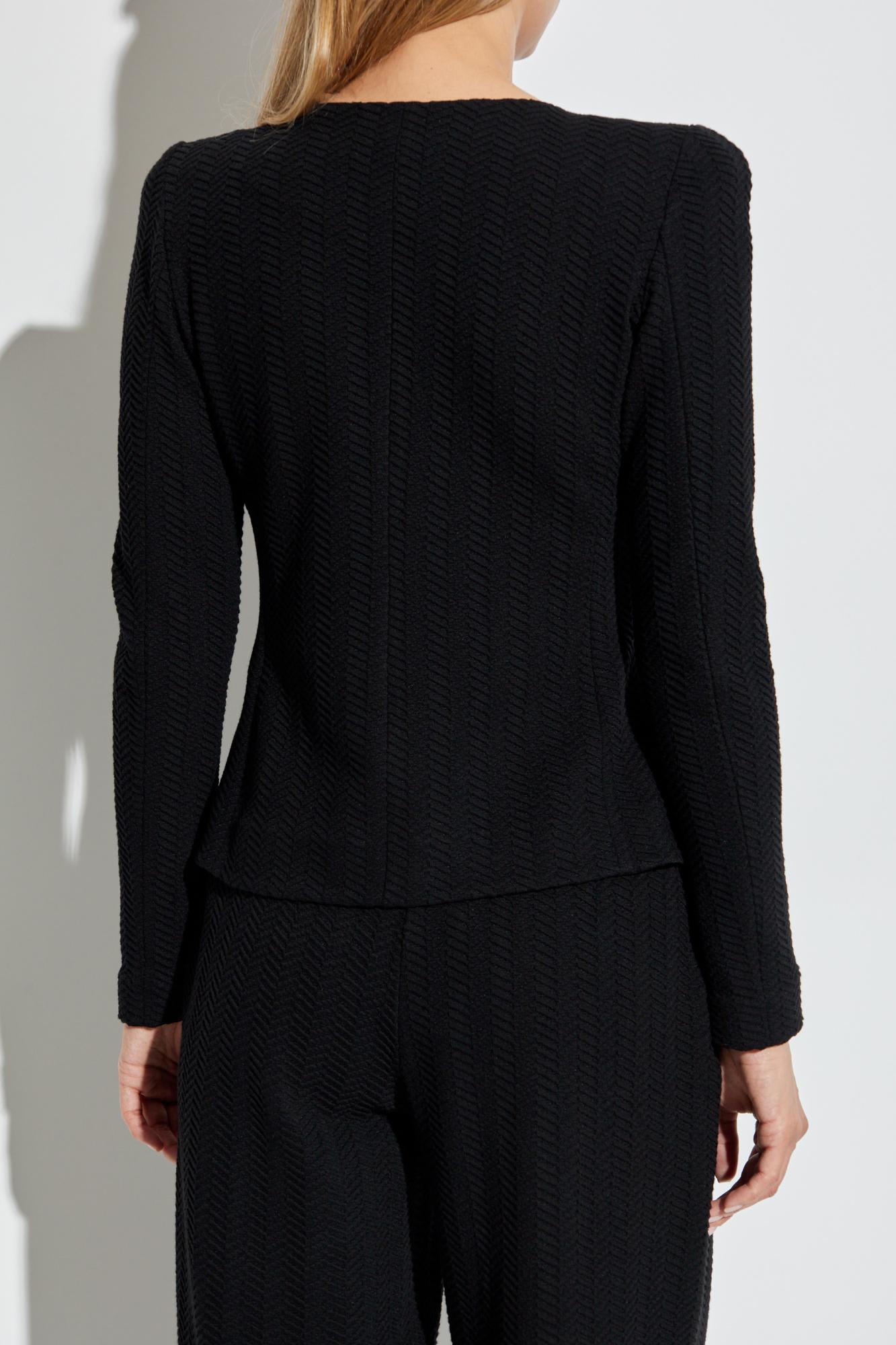 Emporio Armani Milano Stitch Shoulder Pads Jacket In Black