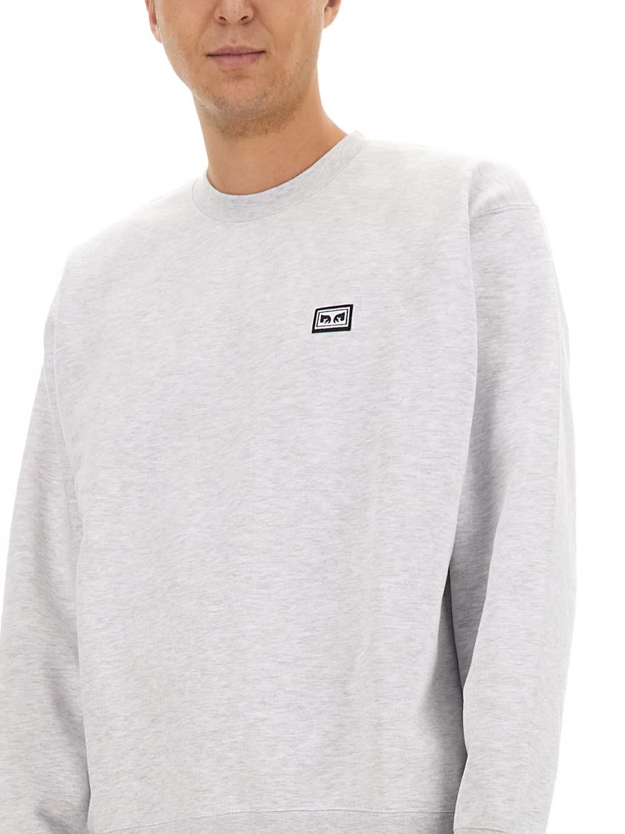 Shop Obey Sweatshirt With Logo In Grey