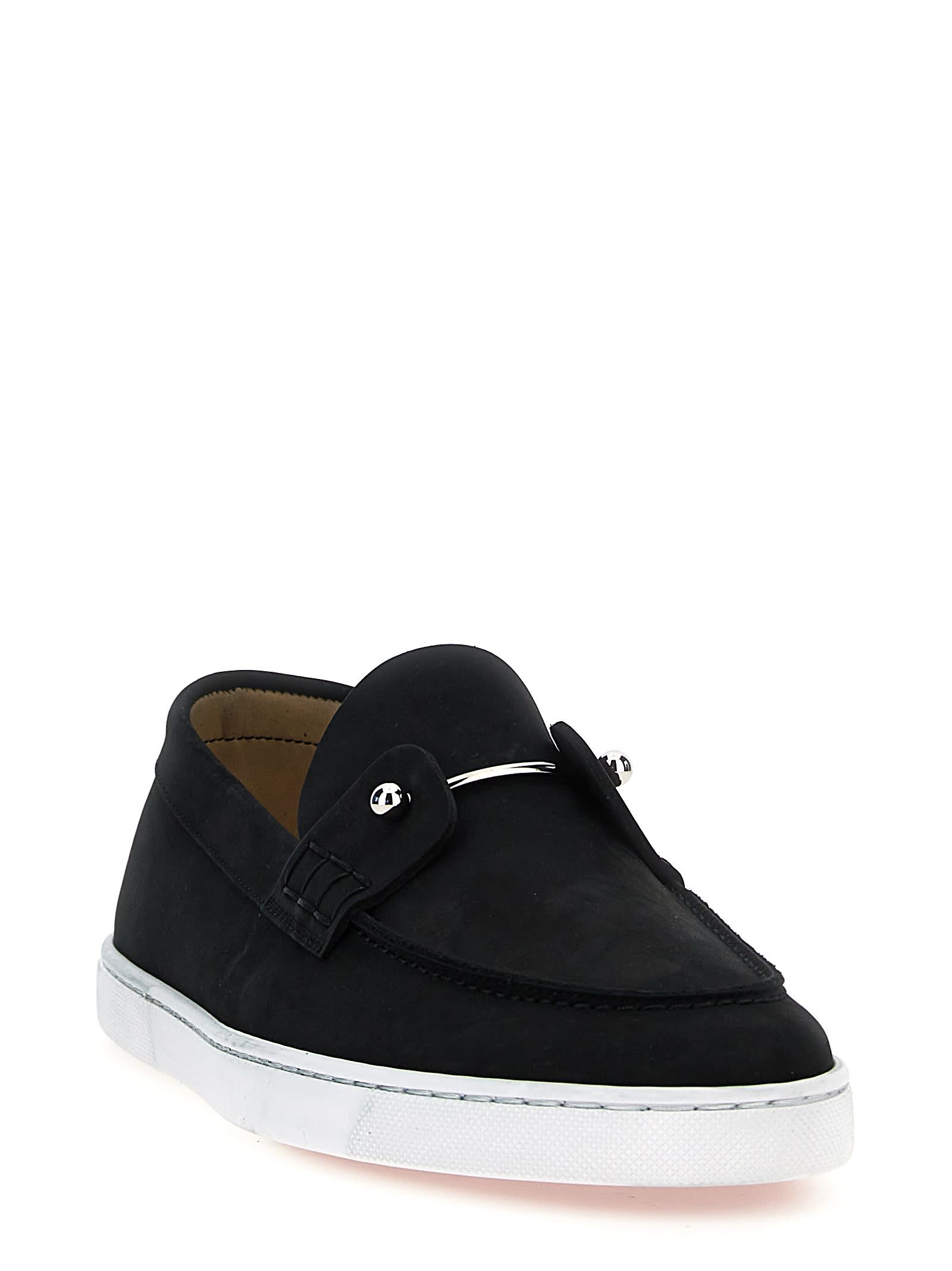 Shop Christian Louboutin Chambeliboat Flat Loafers In Black