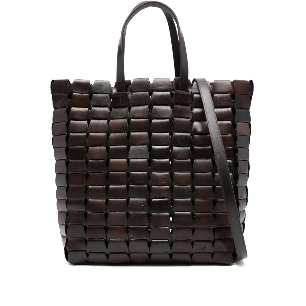 Dragon Diffusion Leather Woven Tote Bag In Black
