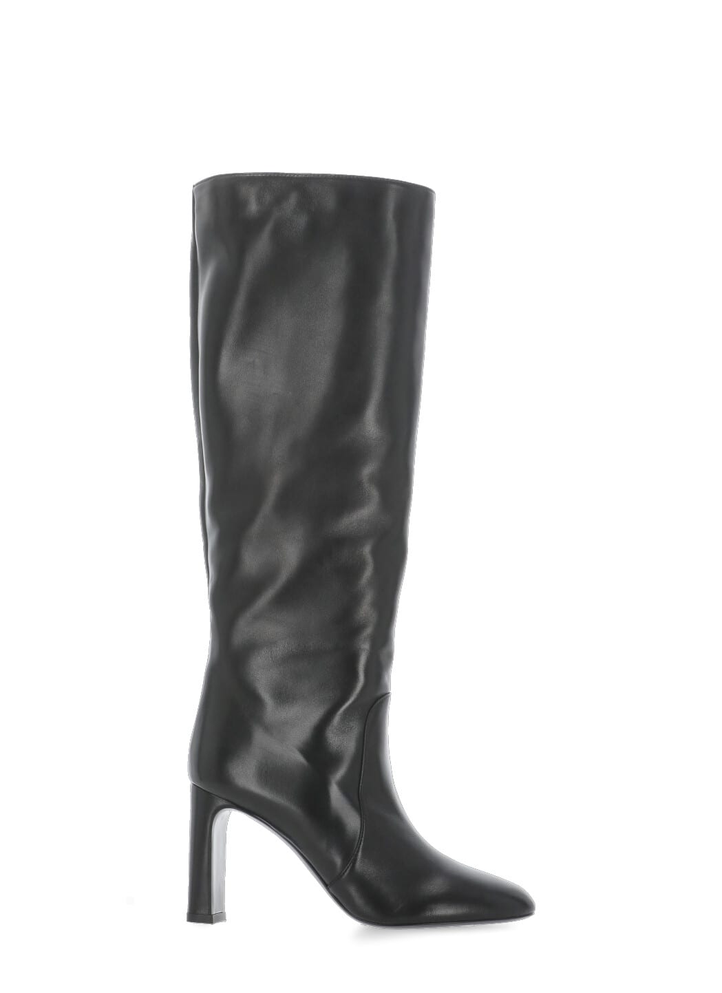 Stuart Weitzman Babette Tubo 85 Leather Knee-high Boots In Black