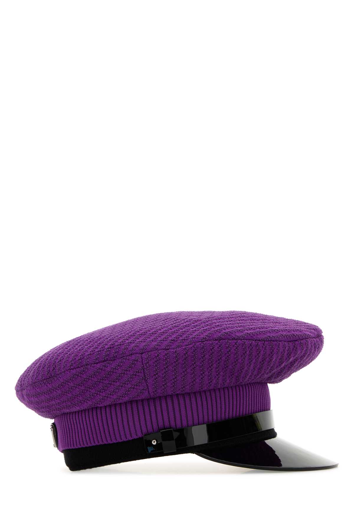 Shop Prada Purple Stretch Nylon Baker Boy Hat In Violanero