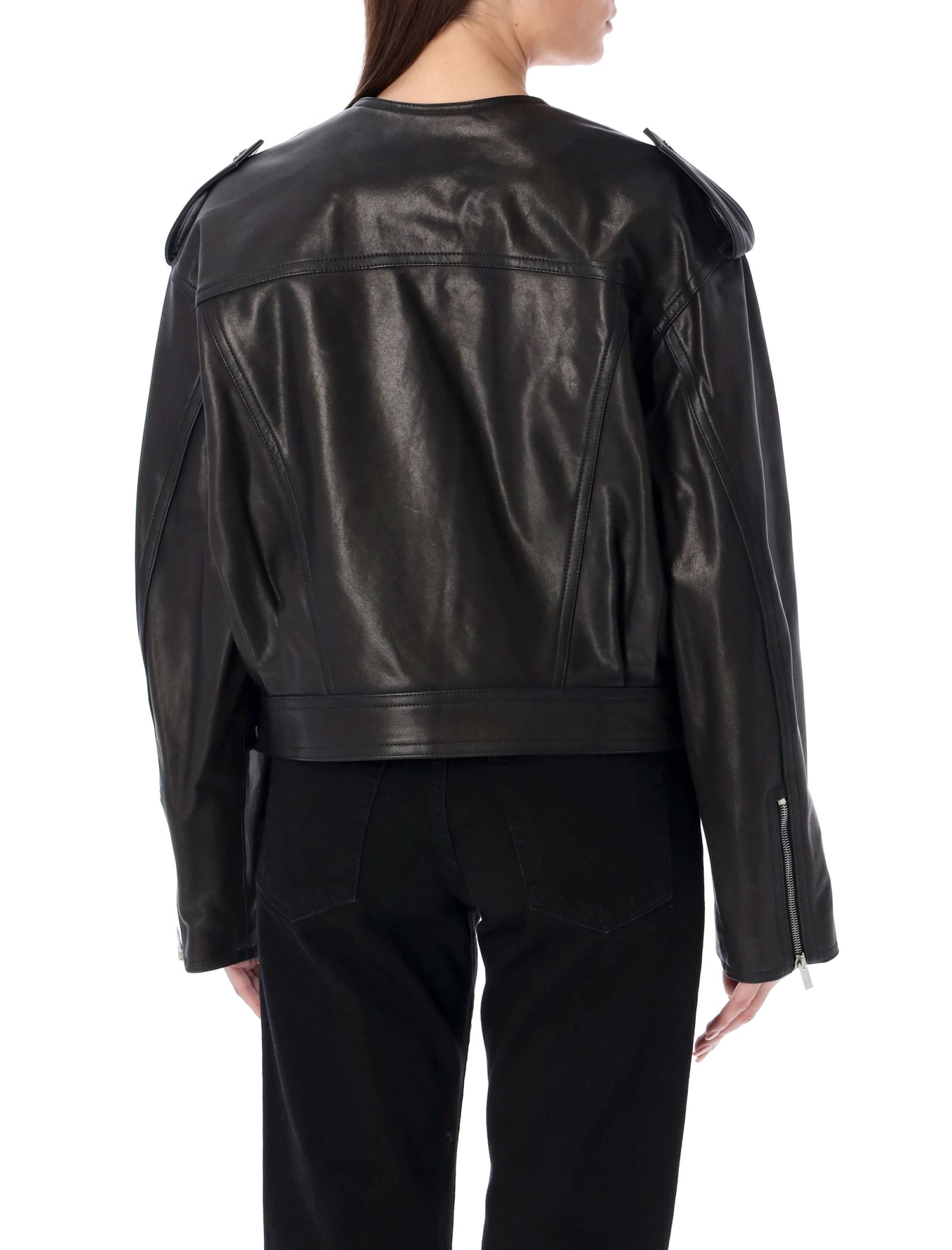 Shop Isabel Marant Audric Leather Jacket In Black