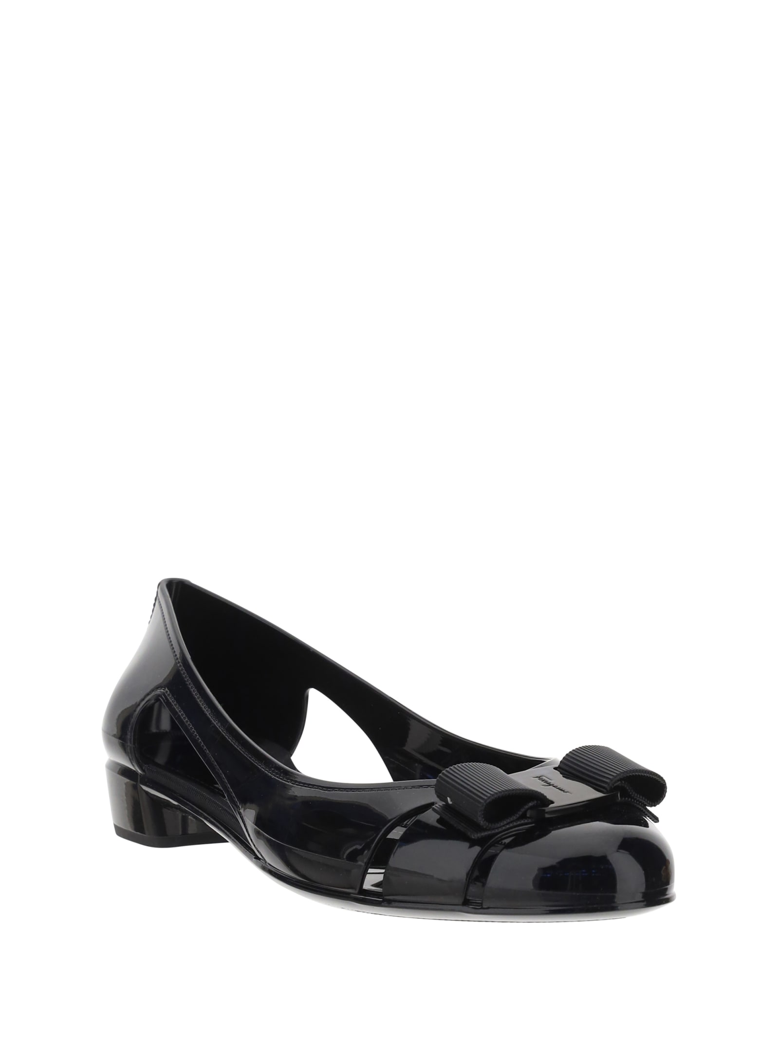 Shop Ferragamo Vara Jelly Pumps In Nero