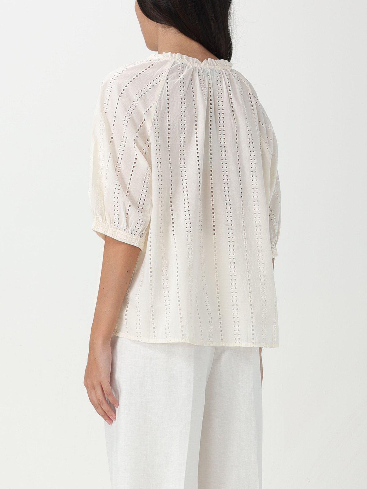 Shop Woolrich Embroidered Short-sleeved Blouse