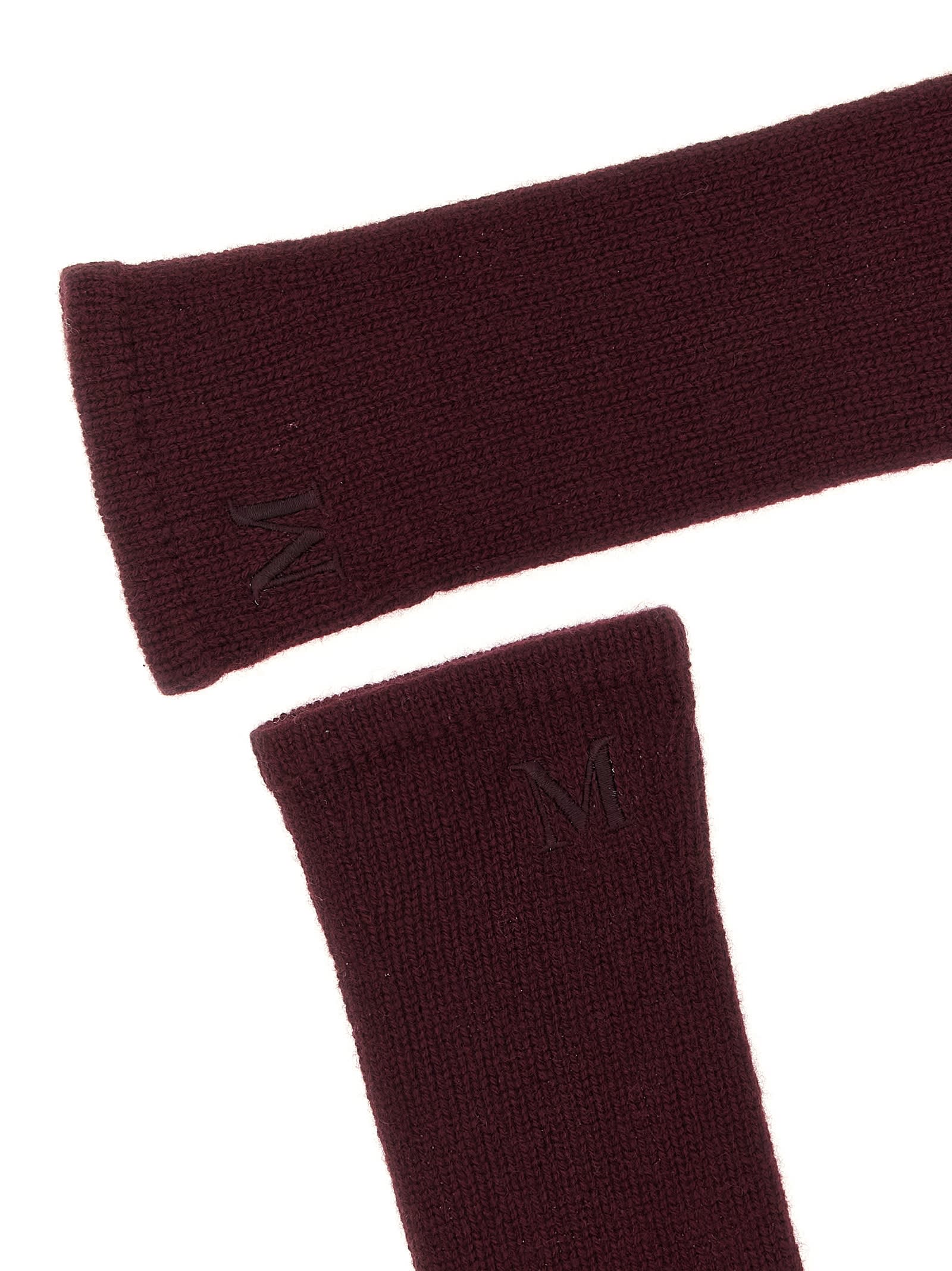 Max Mara Mmjock Gloves In Burgundy
