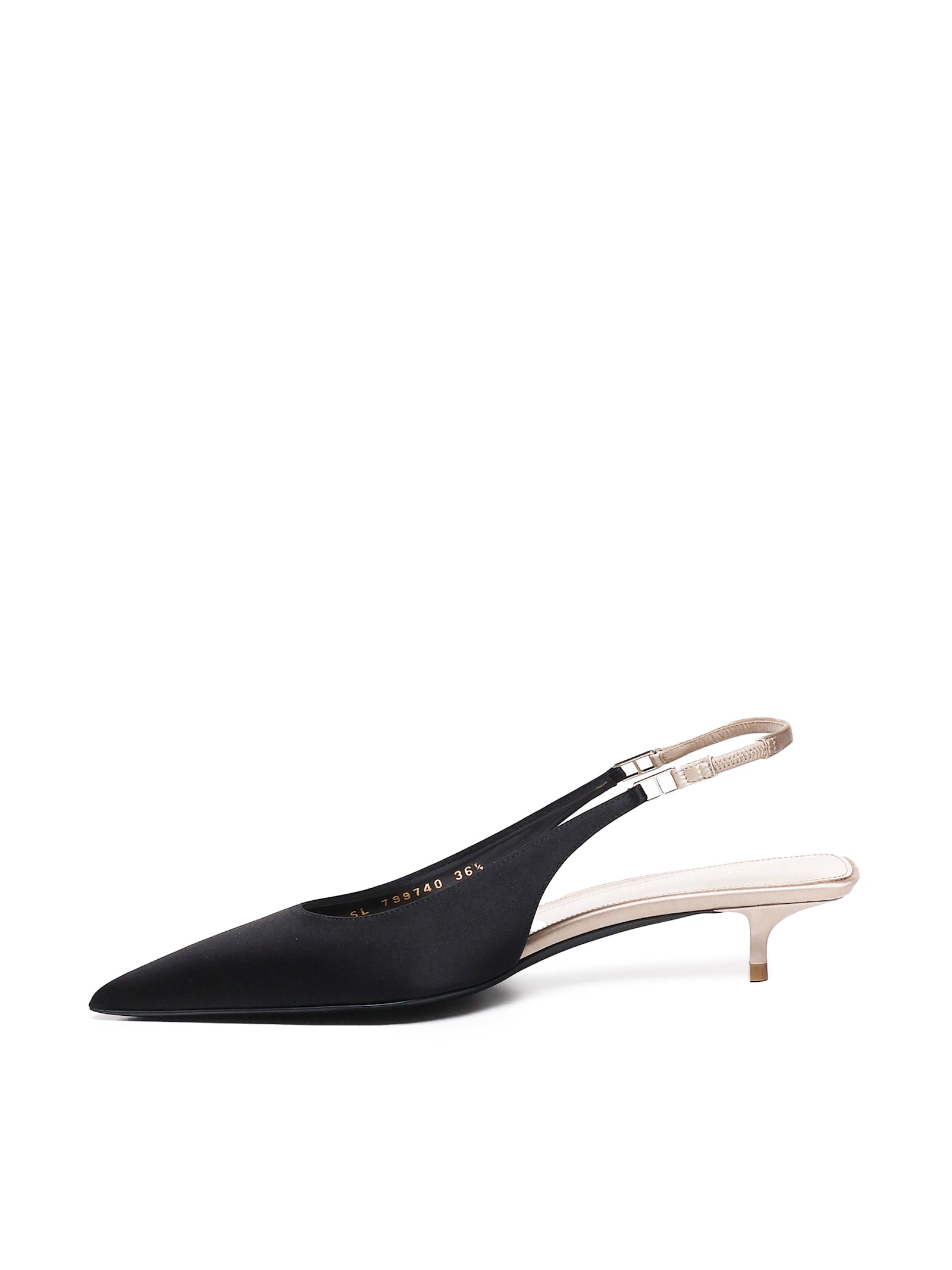 Shop Saint Laurent Slingback Cherish In Nero Partridge Pink