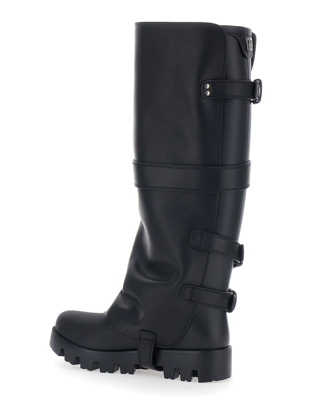Dolce & Gabbana Boots In Rubber And Calfskin In Black