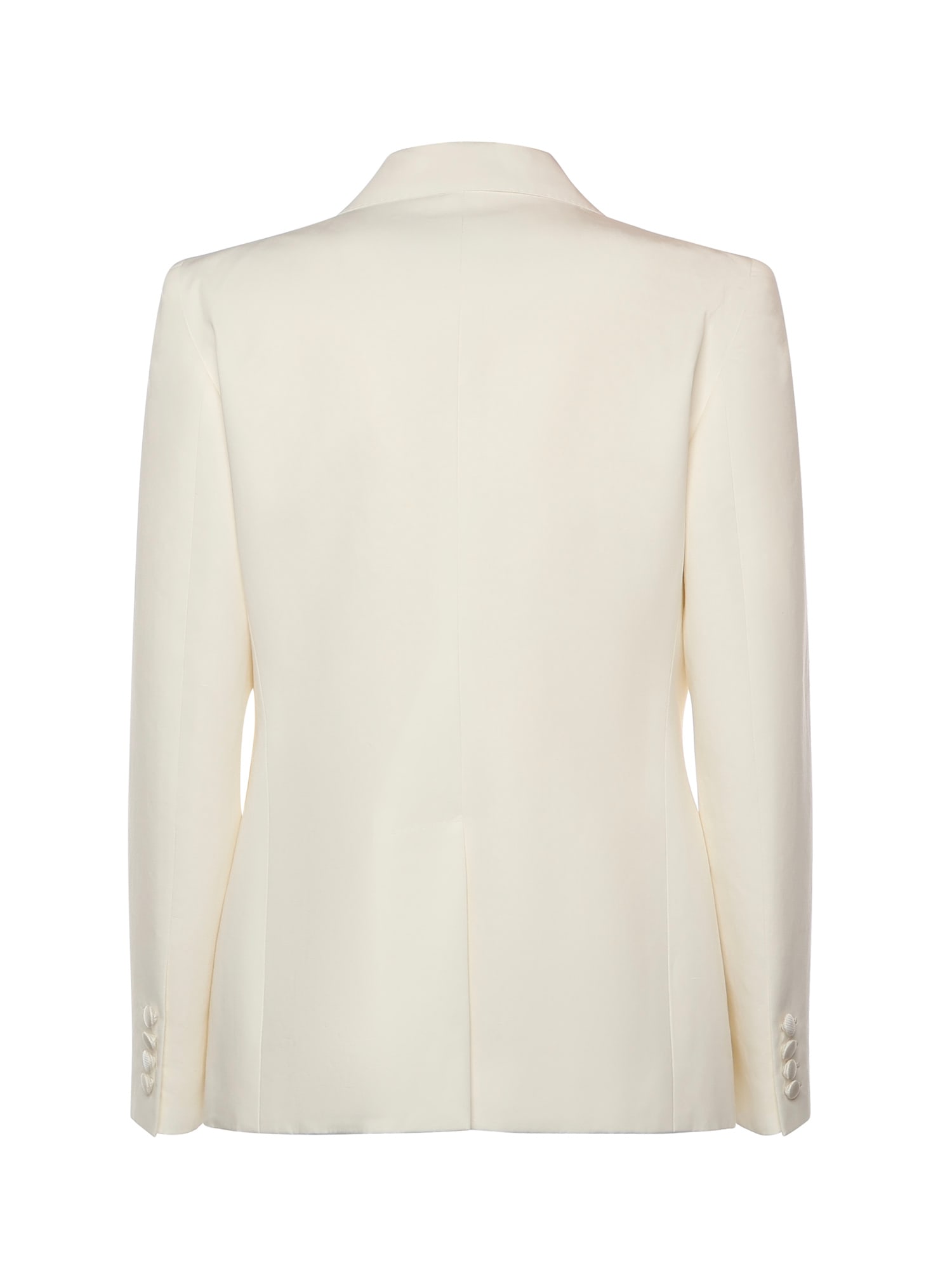 Valentino Single-breasted Cotton And Linen Blazer In White