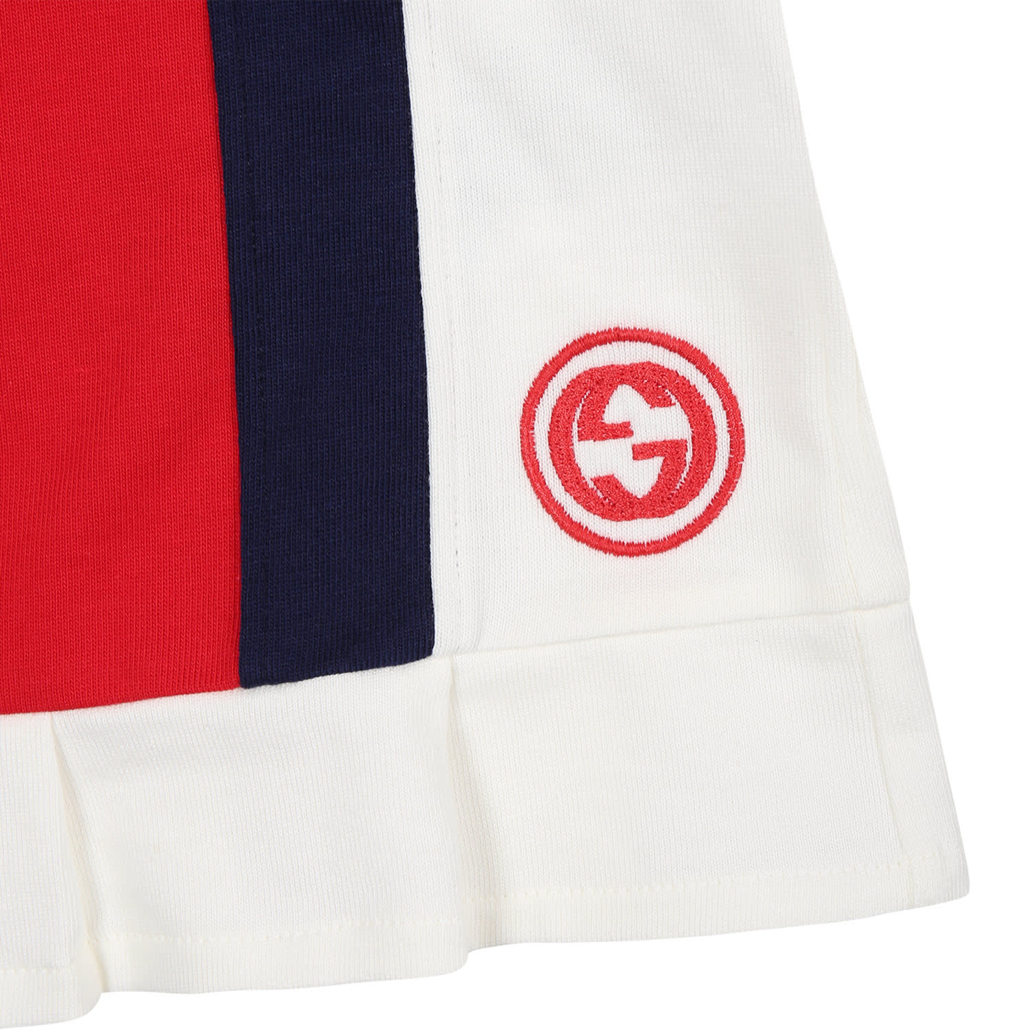 Shop Gucci White Dress For Baby Girl With Blue And Red Bands