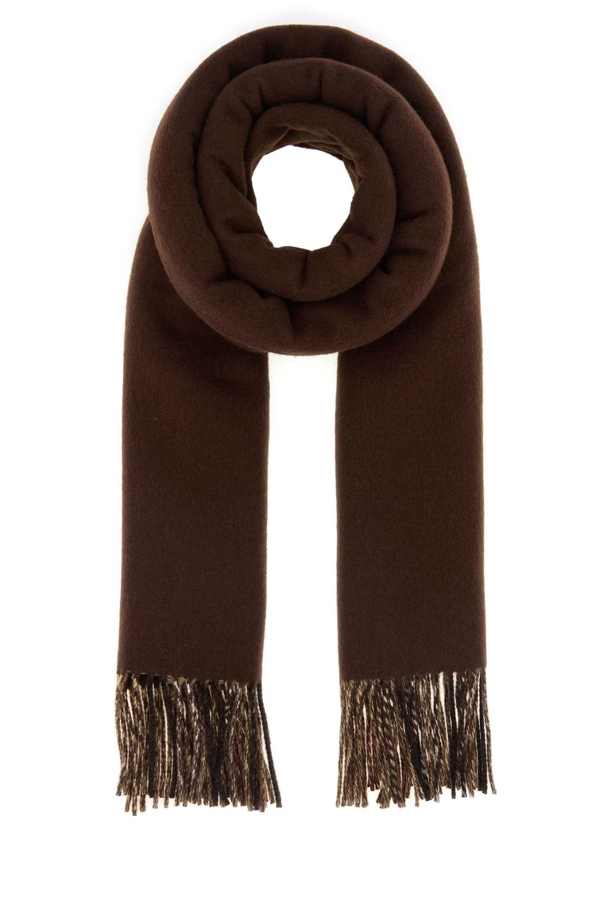 Burberry Brown Cashmere Reversible Scarf In Brown