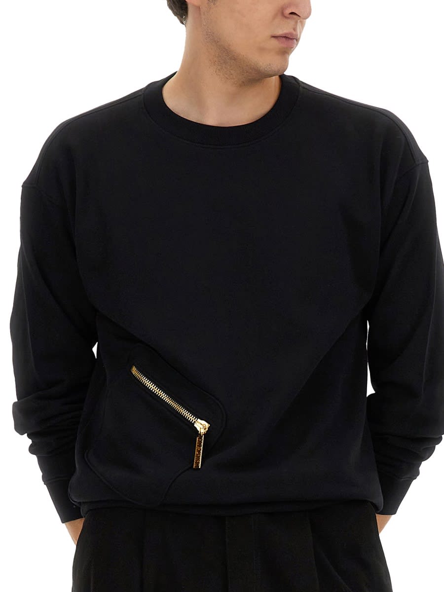 Shop Moschino Cotton Sweatshirt In Black