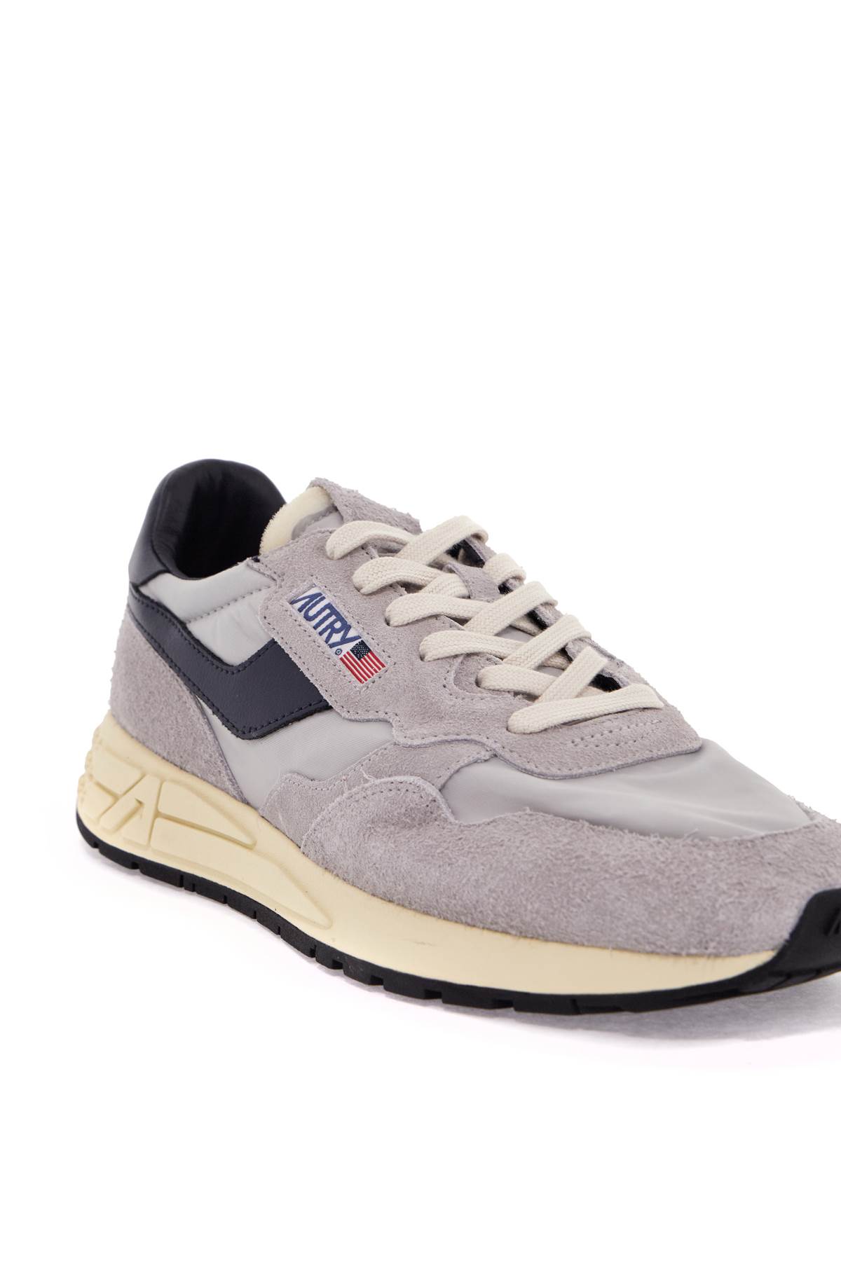 Autry Gray Suede And Nylon Reelwind Low Sneakers And Space