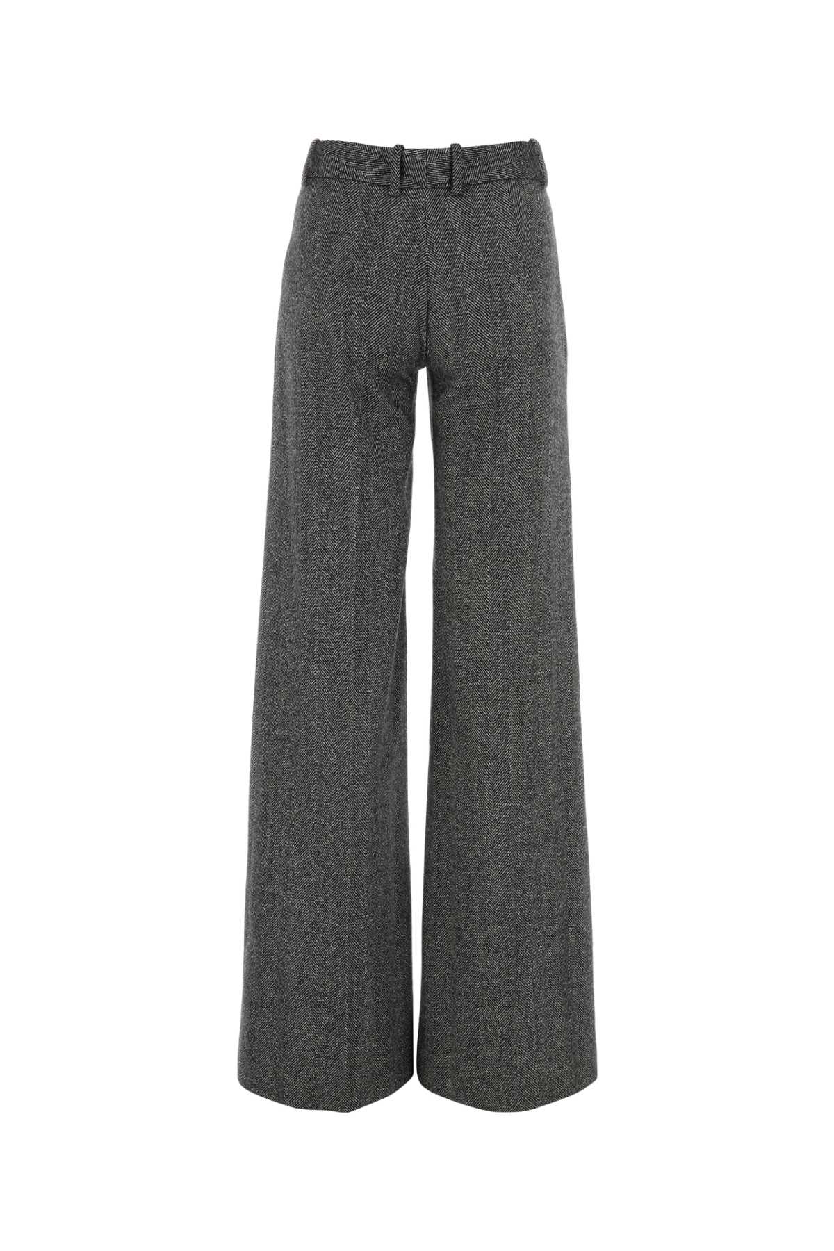 Shop Ermanno Scervino Embroidered Stretch Wool Blend Wide-leg Pant In Grigio