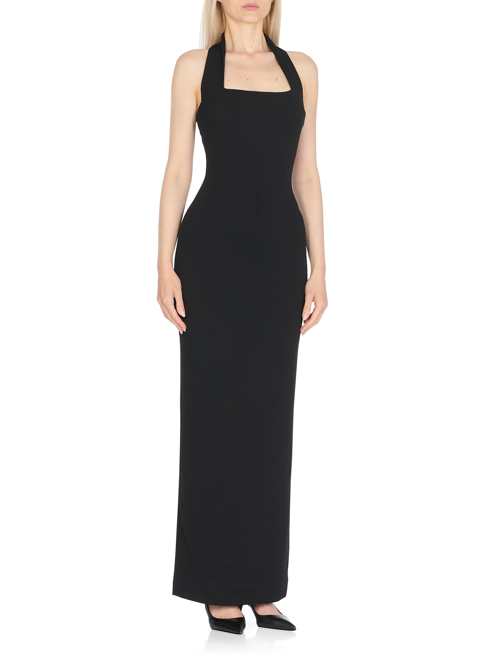 Solace London Illona Crepe Halterneck Gown In Black