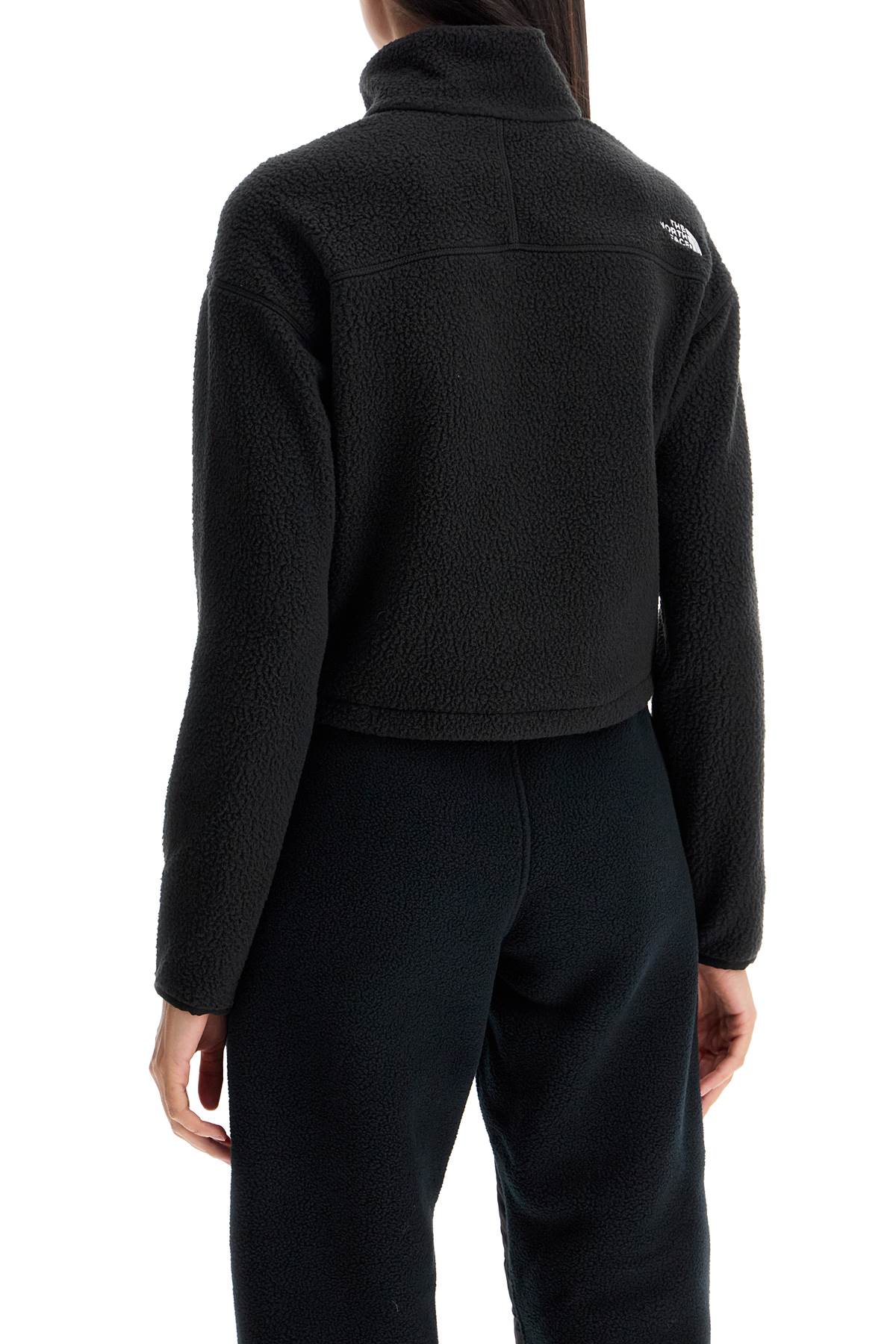 Shop The North Face Sherpa Fleece Cropped Sweatshirt In In Tnf Black-npf (black)