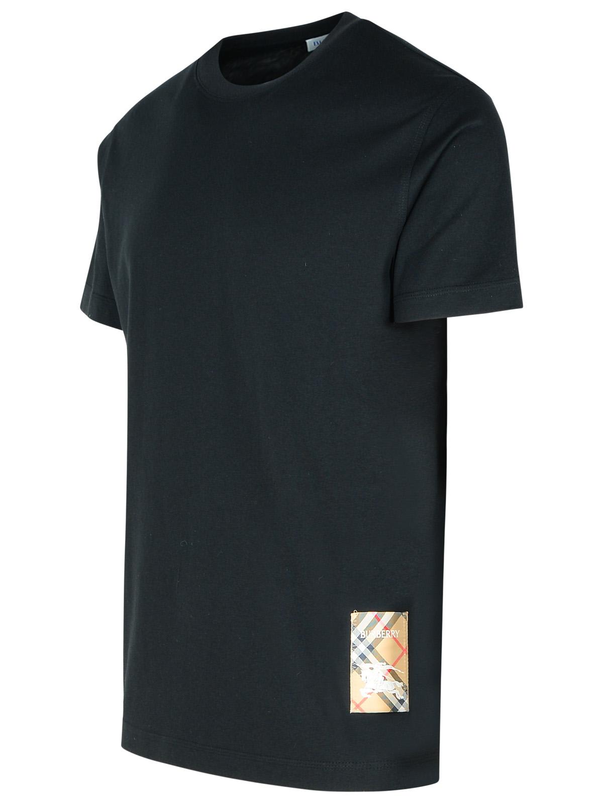 BURBERRY BLACK COTTON T-SHIRT 