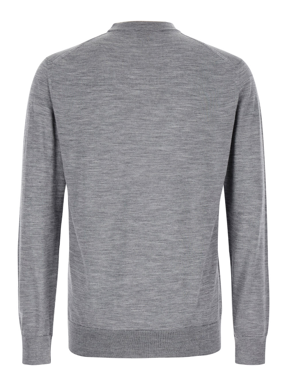 Shop Eleventy Grey Crewneck Sweater In Wool And Silk Man