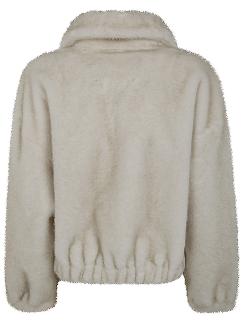 Shop Essentiel Antwerp Genz Faux Fur Jacket In Off White