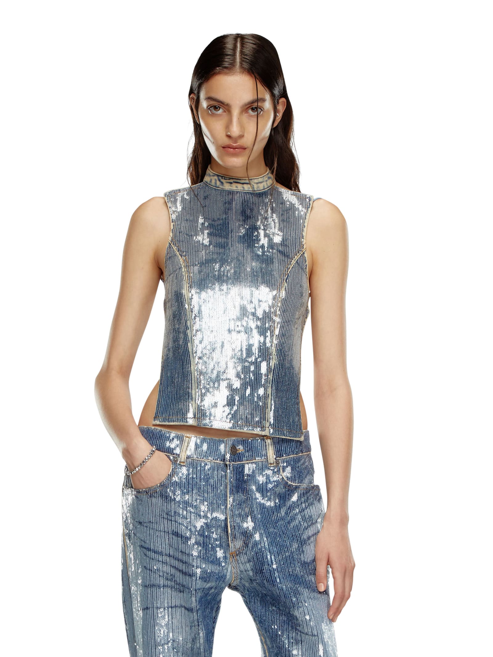 Shop Diesel De-camy Top In Blue