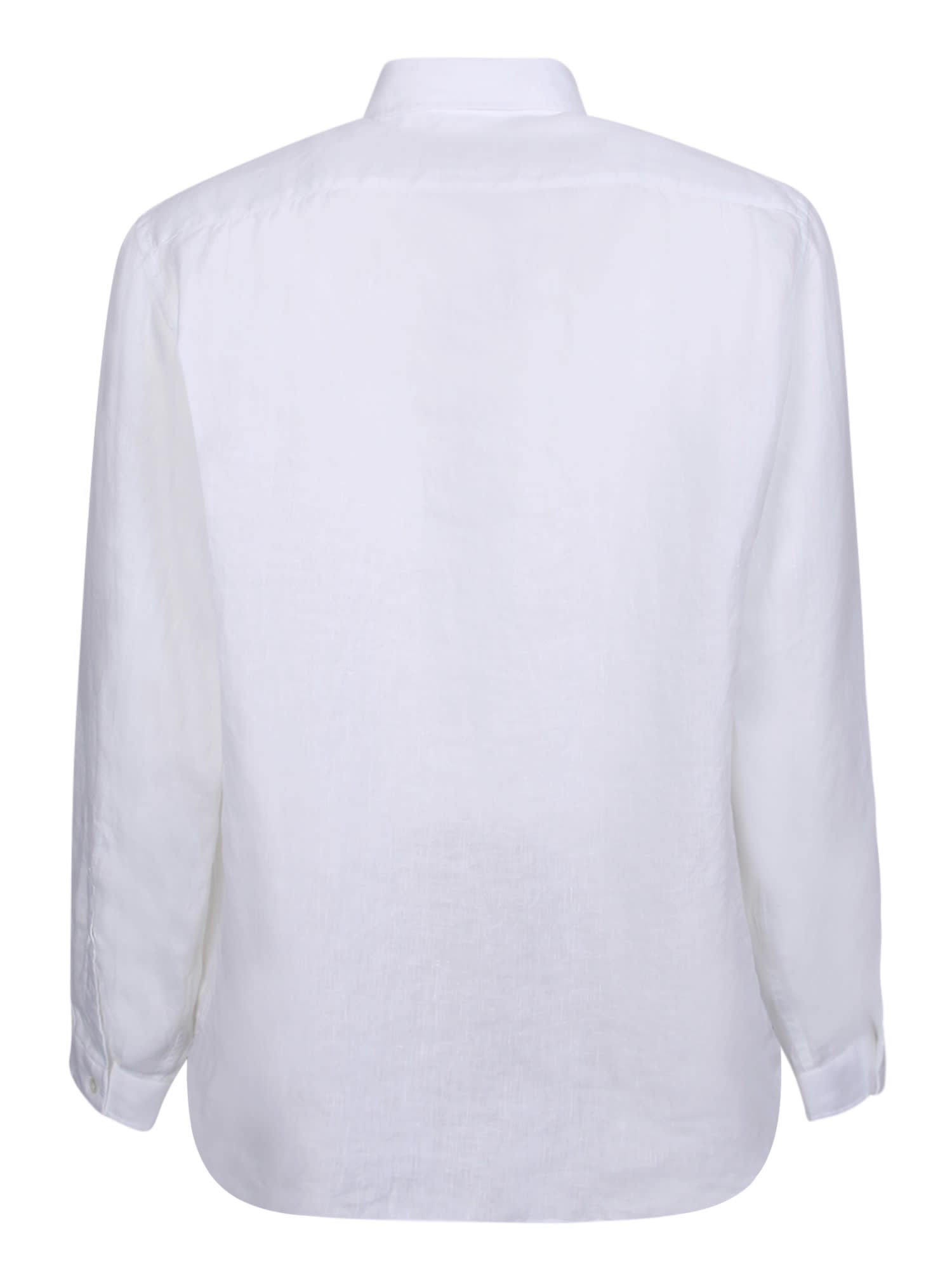 Shop Lardini Linen White Polo Shirt