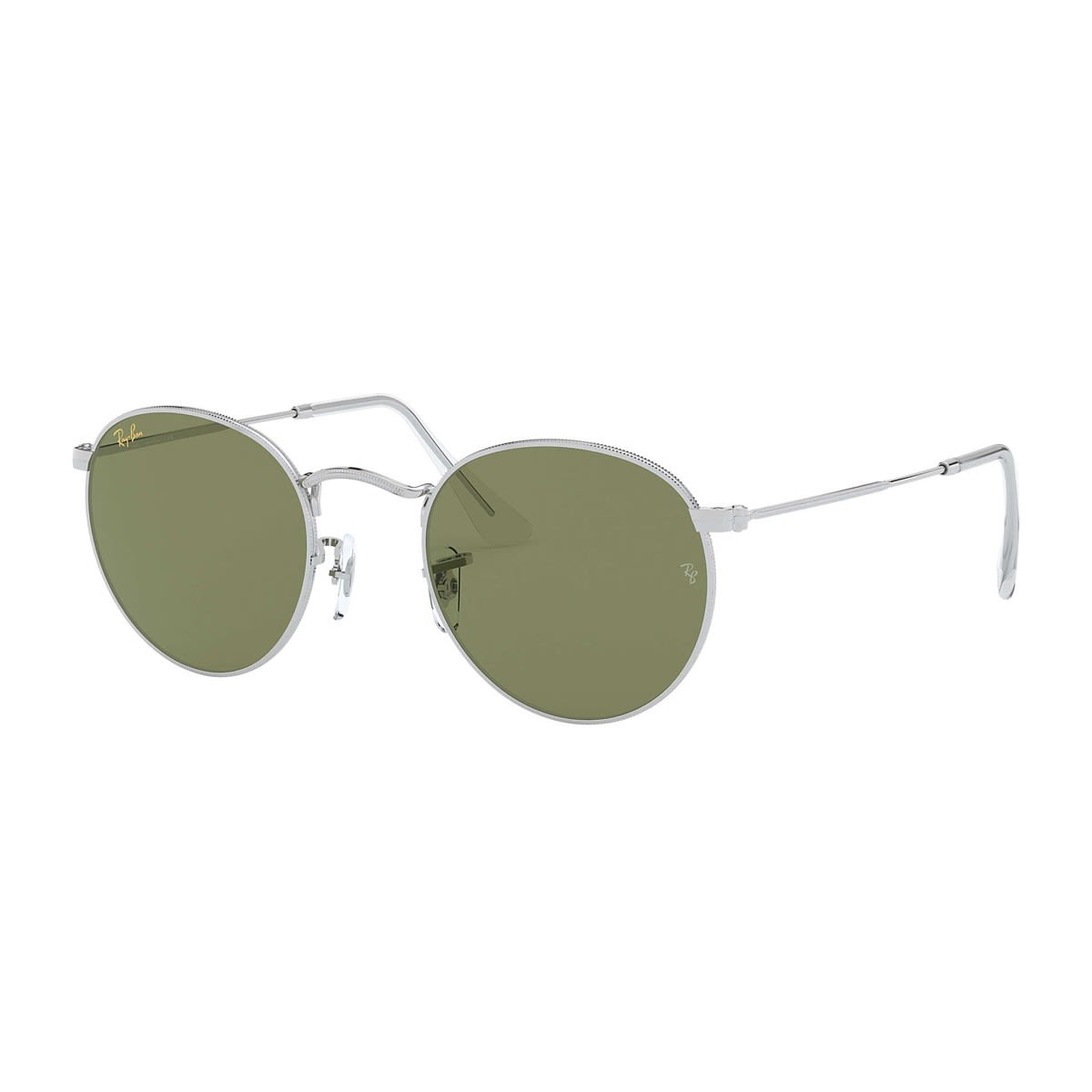 Shop Ray Ban Round Metal Rb3447 Polarizzato Sunglasses In Argento