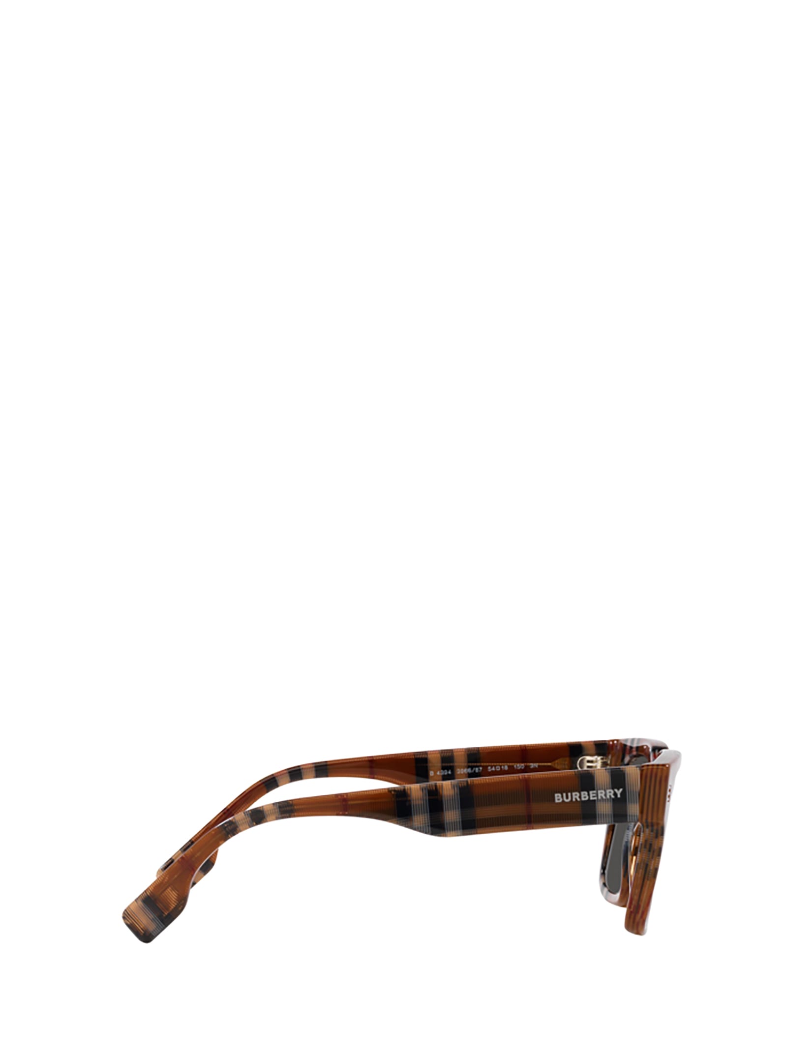 Shop Burberry Eyewear Be4394 Check Brown Sunglasses