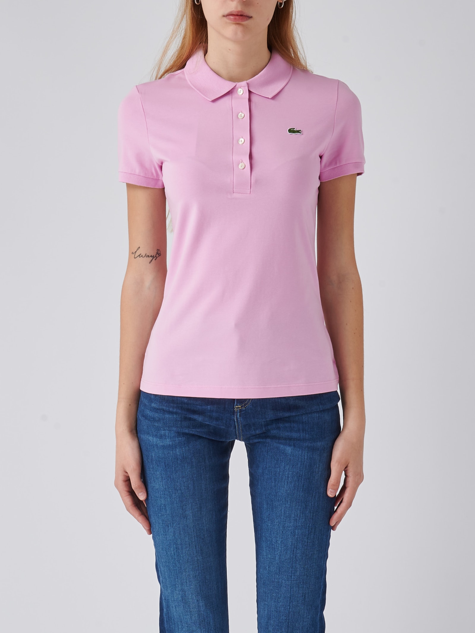 Shop Lacoste Cotton T-shirt In Rosa